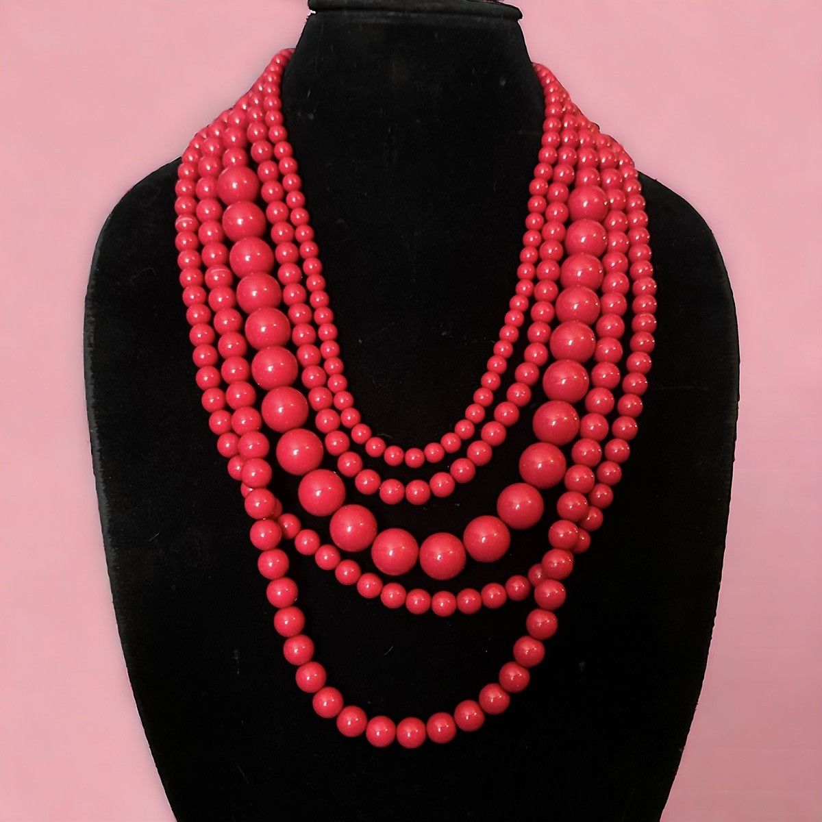 Other New York & Company multi strand chunky red bead necklace Size ONE SIZE - 1 Thumbnail
