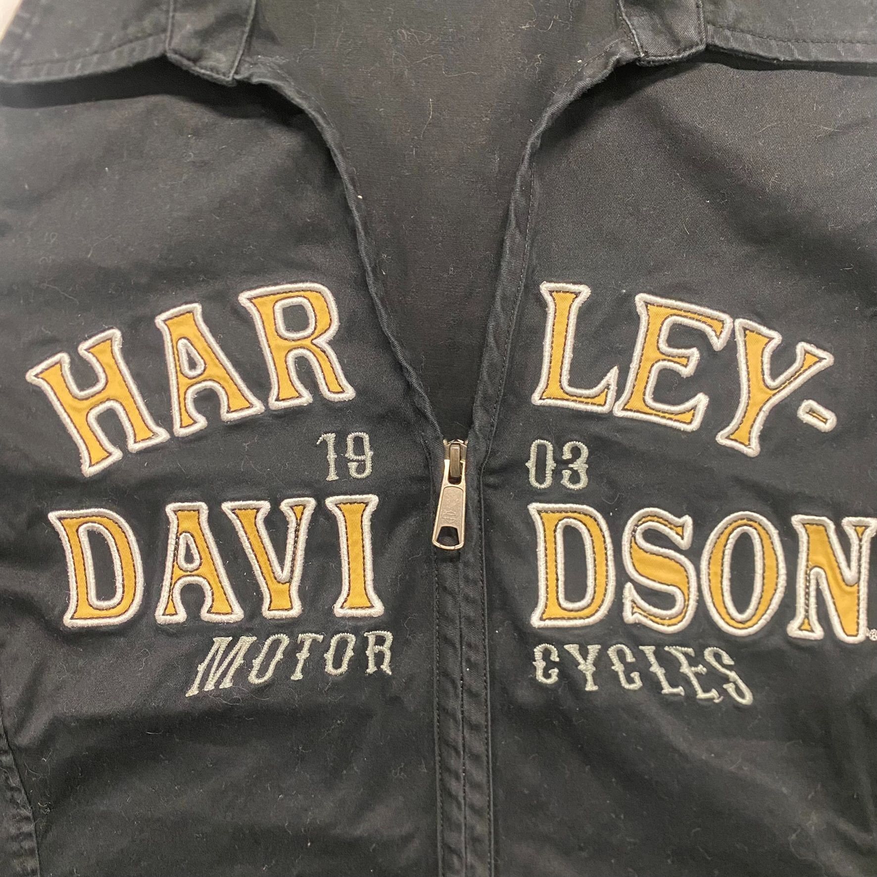 Harley Davidson × Vintage Vintage Y2K Harley Davidson Spell Out Zip Front Shirt Size US L / EU 52-54 / 3 - 3 Thumbnail