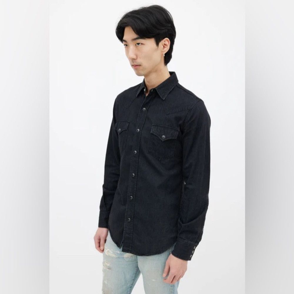 Saint Laurent Paris Saint Laurent Paris Black Denim Snapped Western Shirt Jacke Size US XL / EU 56 / 4 - 1 Thumbnail