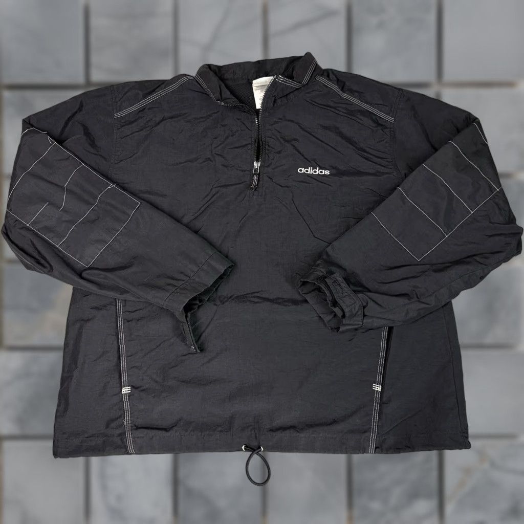 Adidas VINTAGE adidas Jacket Mens L Black 1/4 Zip Mock Essential Sweatshirt Track L Mens Size US L / EU 52-54 / 3 - 1 Thumbnail
