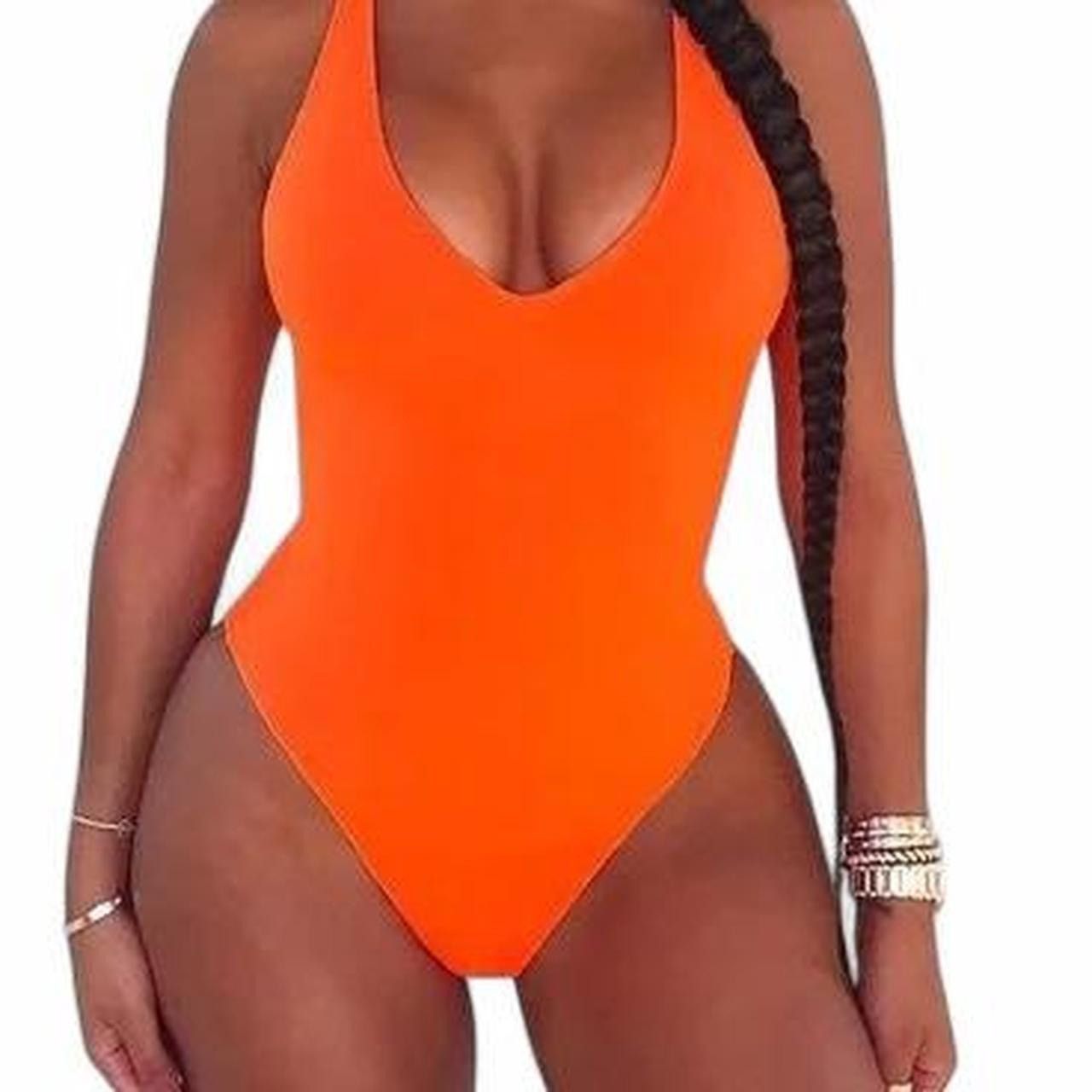 Forever 21 Forever 21 Deep V Swim One Piece Neon Orange Size XS / US 0-2 / IT 36-38 - 2 Thumbnail