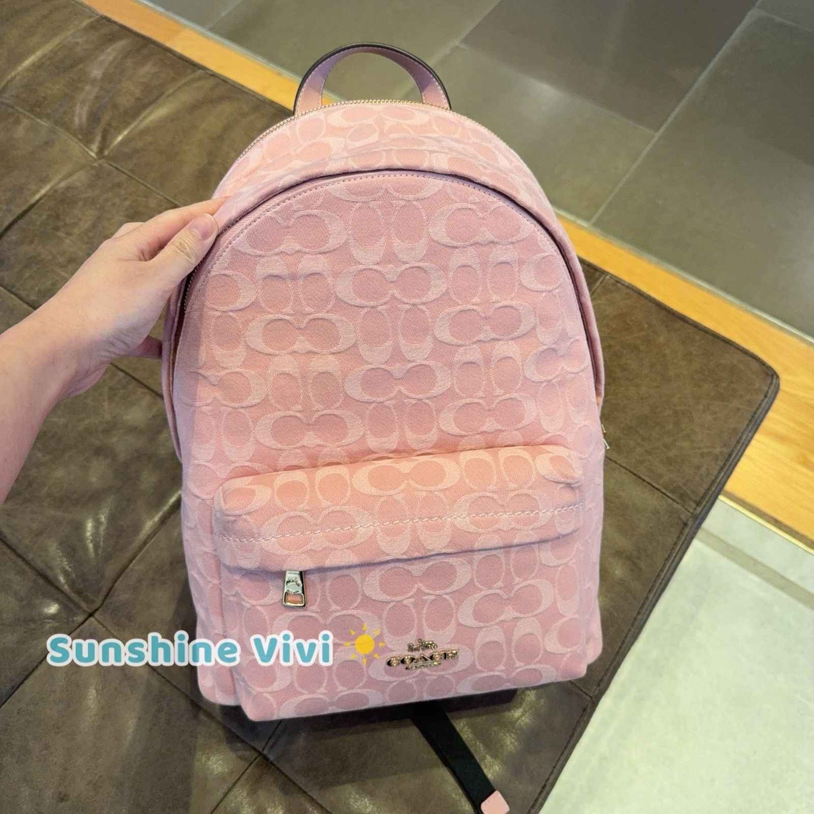 Coach NWT Coach CER70 Taylor Backpack Denim Leather Light Pink Size ONE SIZE - 2 Thumbnail