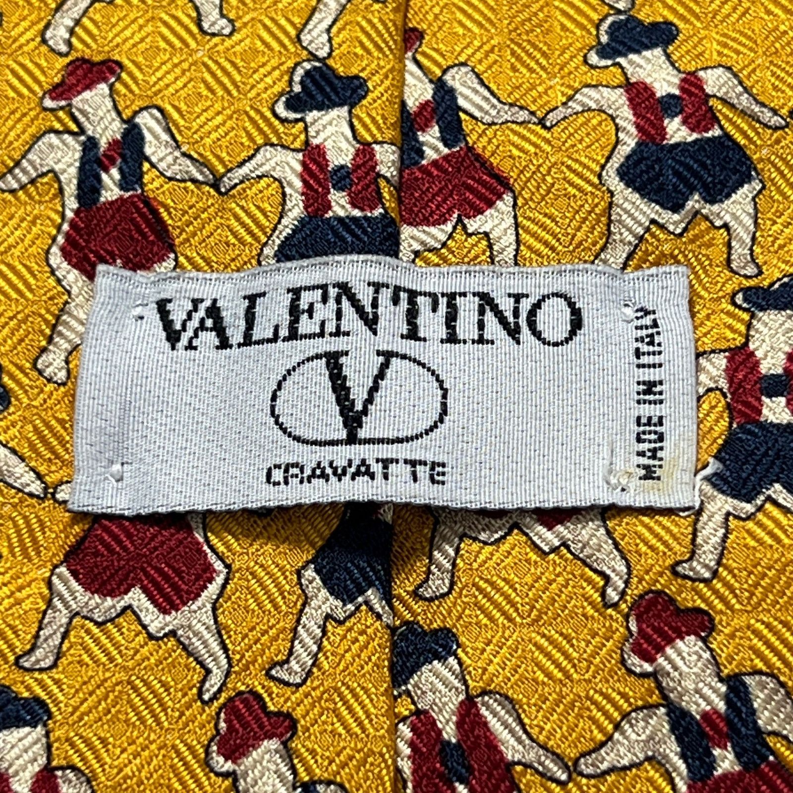 Valentino Valentino Cravatte Men Tie Gold Blue Red Silk Woven Necktie Size ONE SIZE - 3 Thumbnail