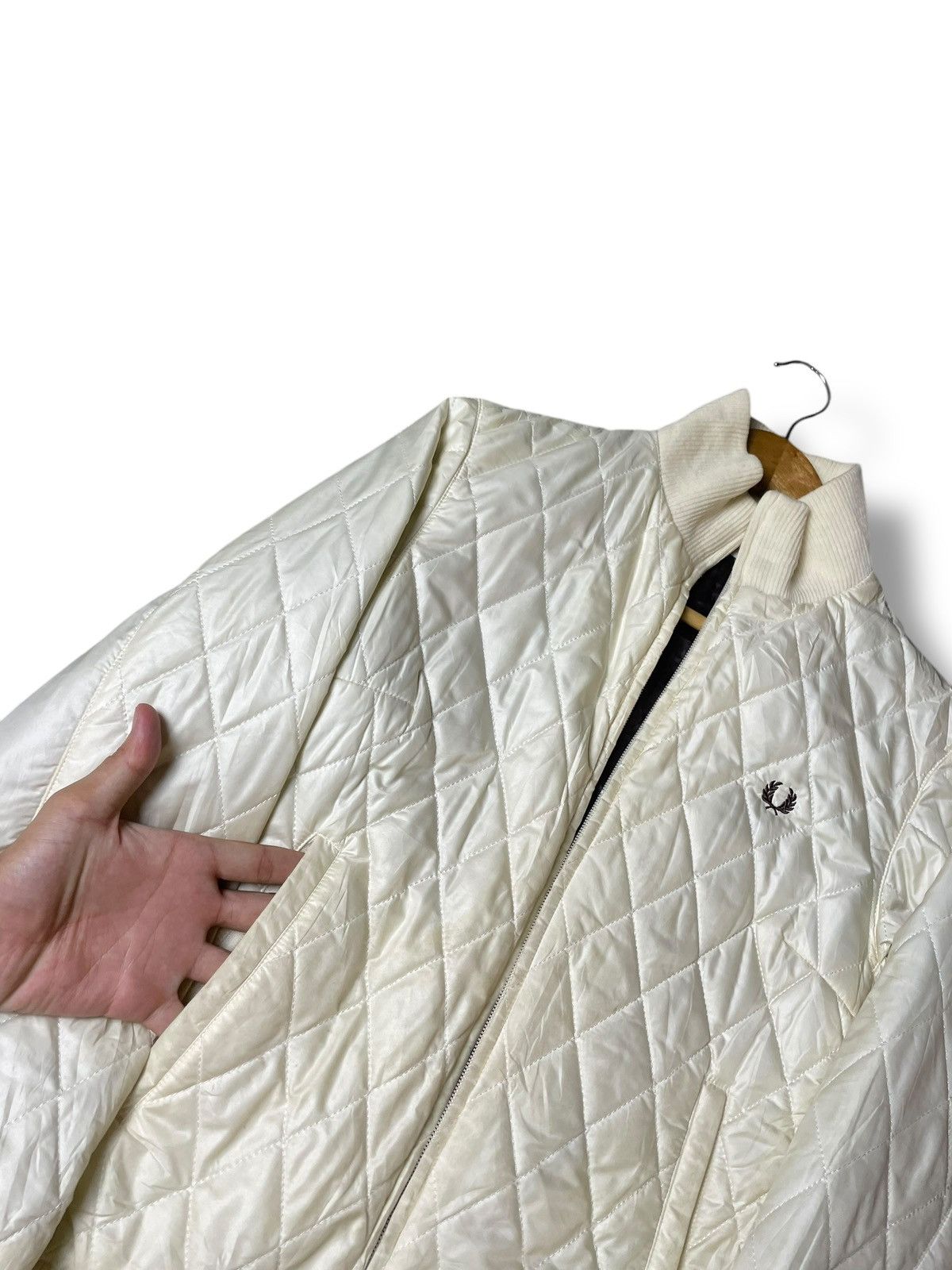 Designer × Fred Perry × Vintage VINTAGE FRED PERRY QUILTED ZIPPER JACKET (103) Size US L / EU 52-54 / 3 - 6 Thumbnail