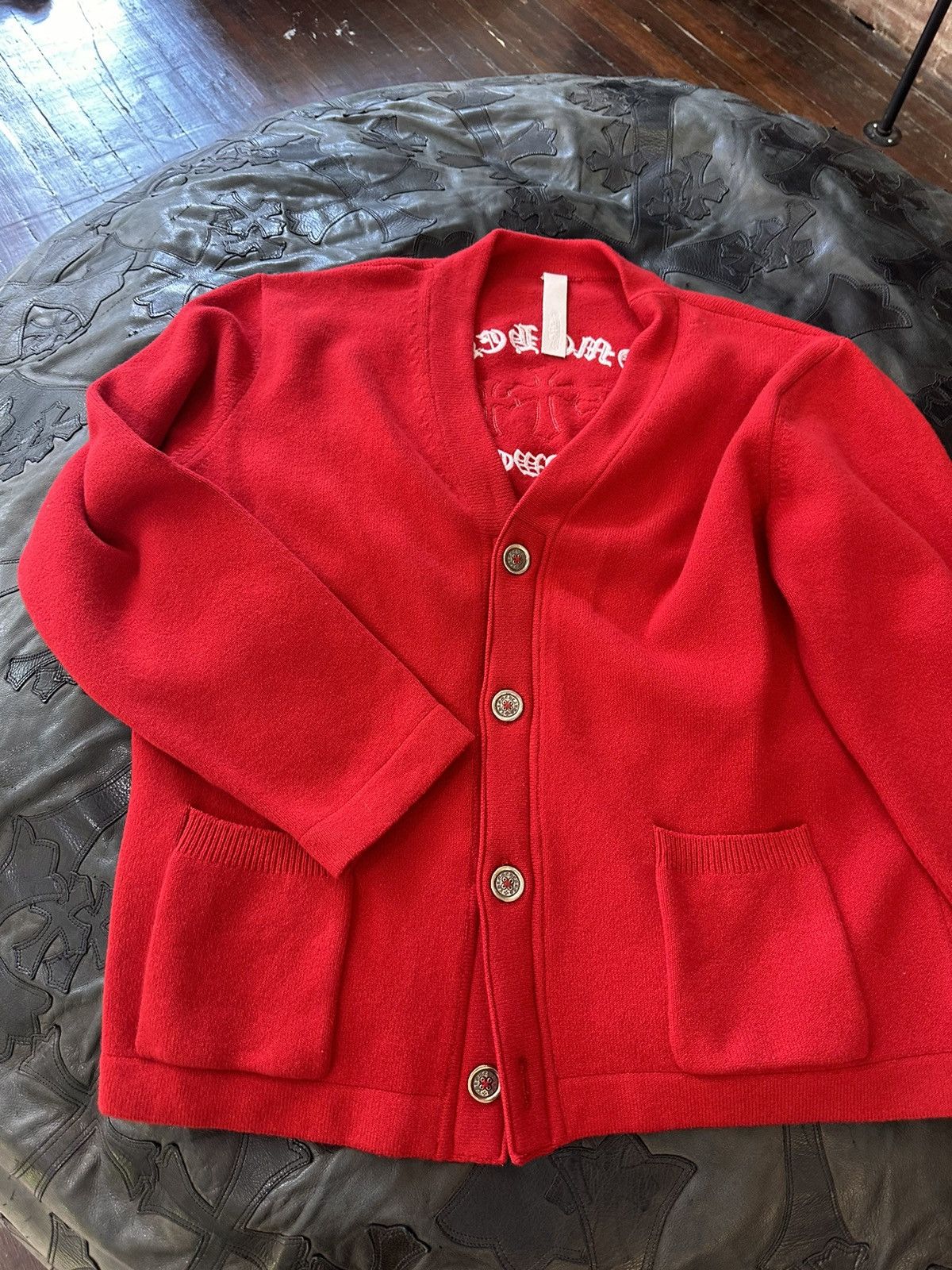 Chrome Hearts CHROME HEARTS CASHMERE & LEATHER CROSS JACKET SWEATER XL XXL Size US XL / EU 56 / 4 - 2 Thumbnail