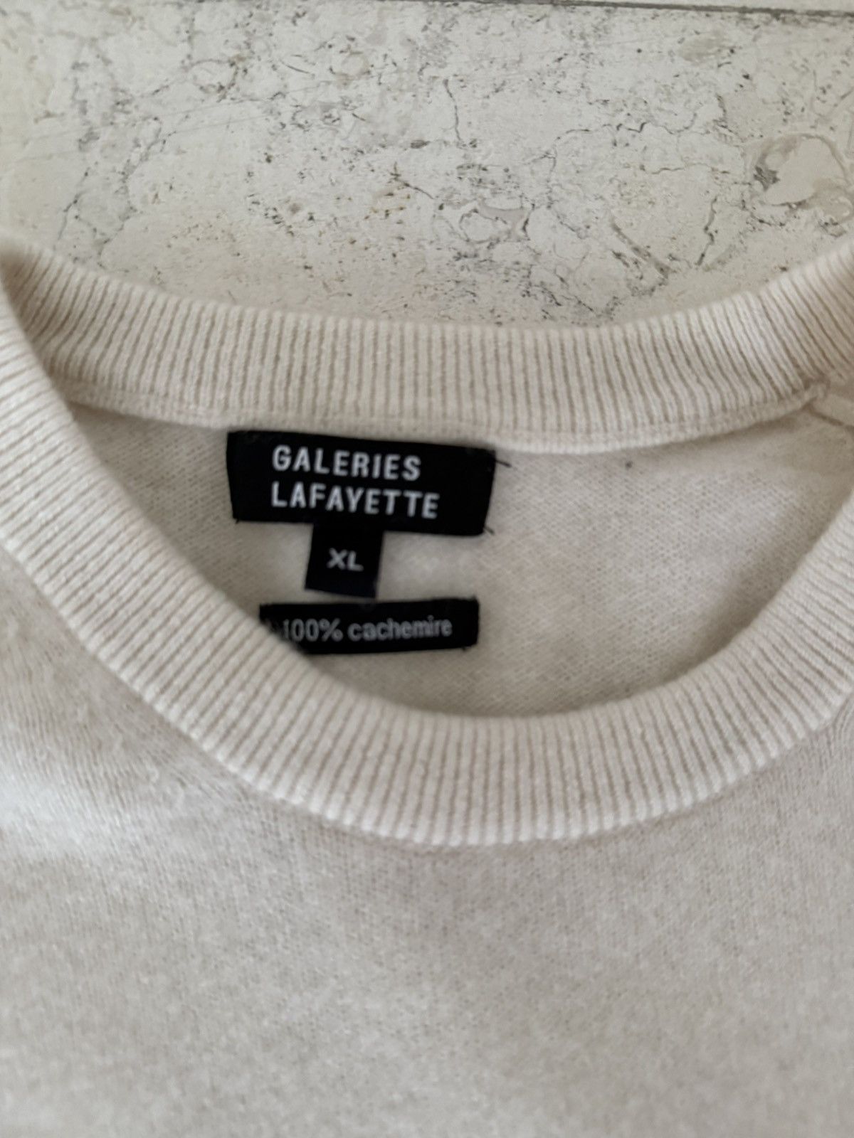 Galeries Lafayette Cream 100% Cashmere Sweater Size US L / EU 52-54 / 3 - 2 Thumbnail