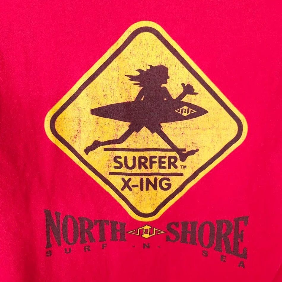 Hanes Hanes Surfer Crossing T Shirt Mens Medium Red North Shore Surf N Sea Hang Loose California Hawaii Surfing Y2K 2000s Size US M / EU 48-50 / 2 - 5 Thumbnail