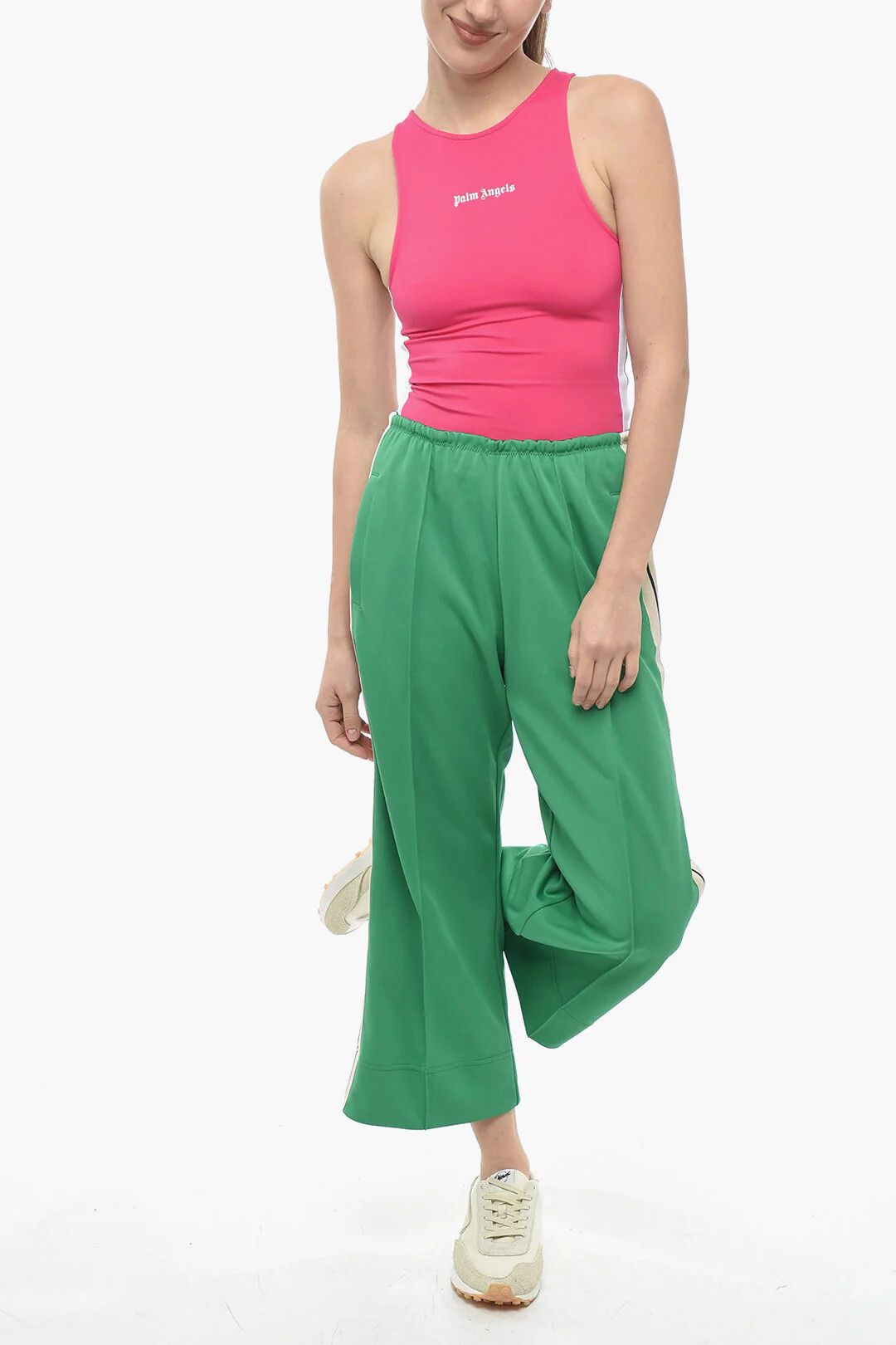 Palm Angels og1mm0326 Flared Track Pant in Green Size 26" / US 2 / IT 38 - 4 Thumbnail