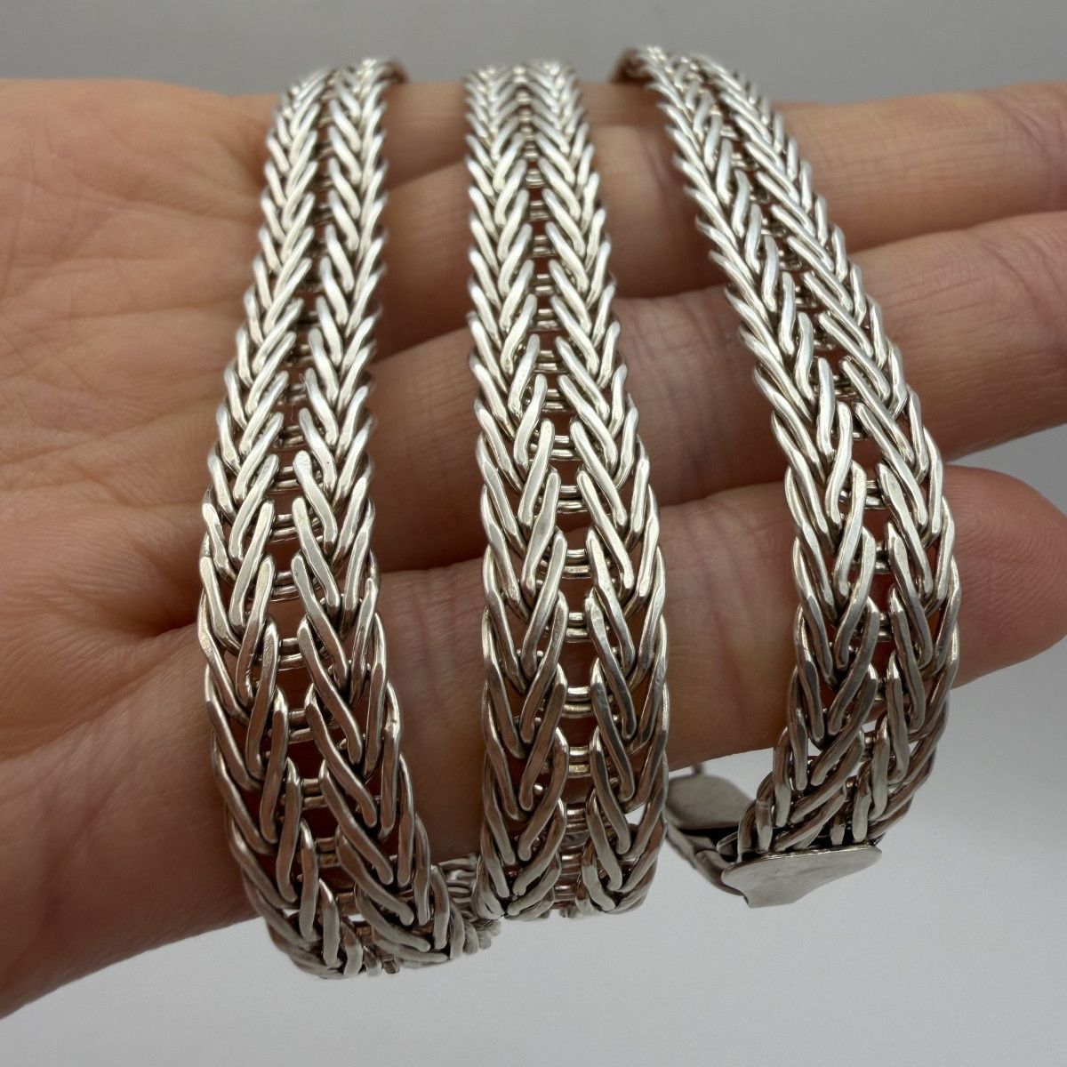 Sterling Silver Vintage Sterling Silver 925 Men's Jewelry Wheat Chain 50cm Size ONE SIZE - 5 Thumbnail