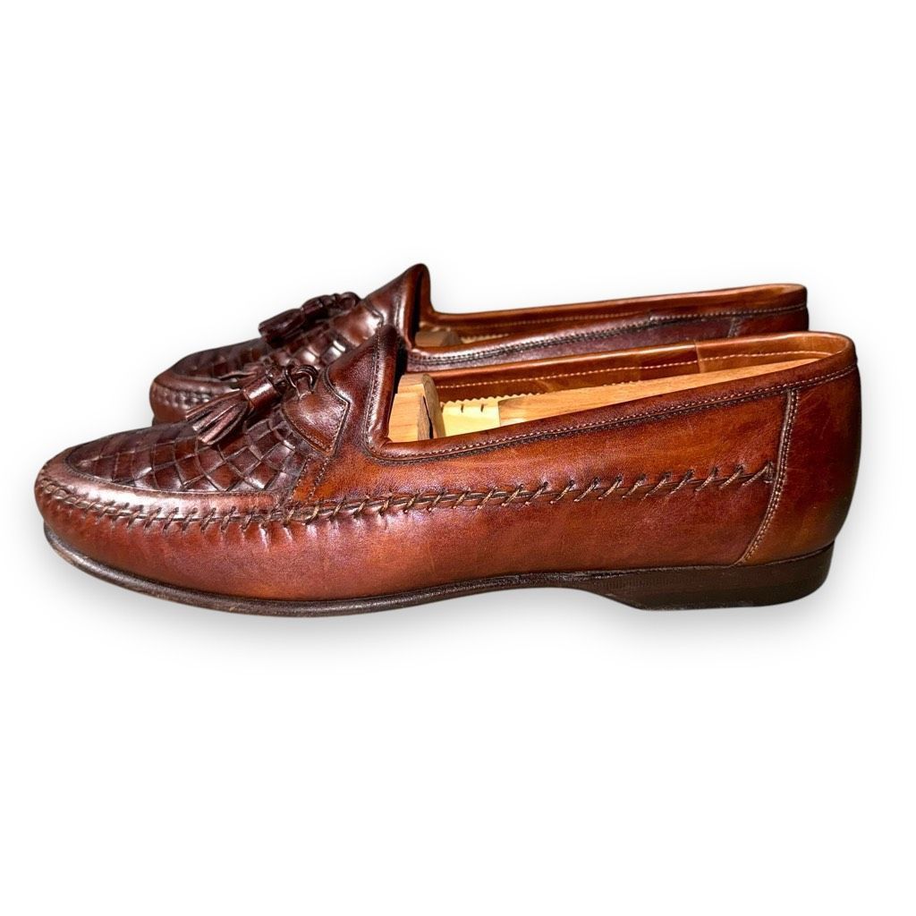 Santoni Santoni Saddle Brown Handmade in Italy Woven Loafers Size 8 Size US 8 / EU 41 - 4 Thumbnail