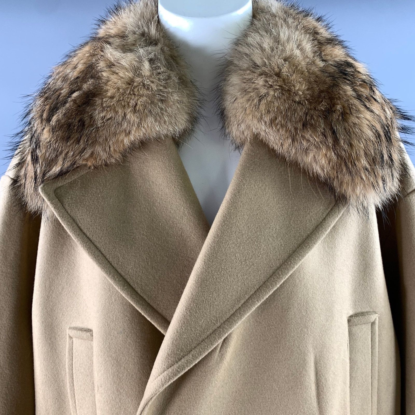 Michael Kors MICHAEL KORS XL Camel Wool Blend Fur Collar Double Coat Size XL / US 12-14 / IT 48-50 - 2 Thumbnail