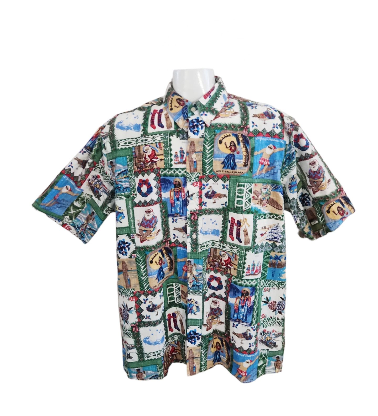 Reyn Spooner X Mele VTG 2002 Christmas Surfing Santa XXL
