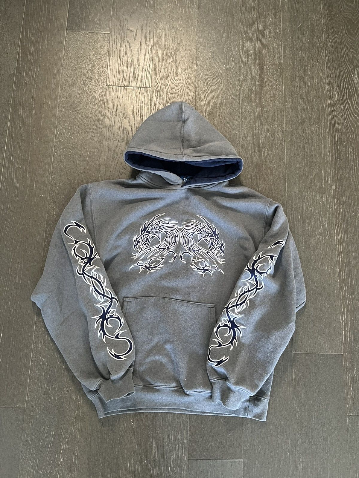 Sweat à capuche graphique vintage Silver Point doublé Y2K jeunesse
