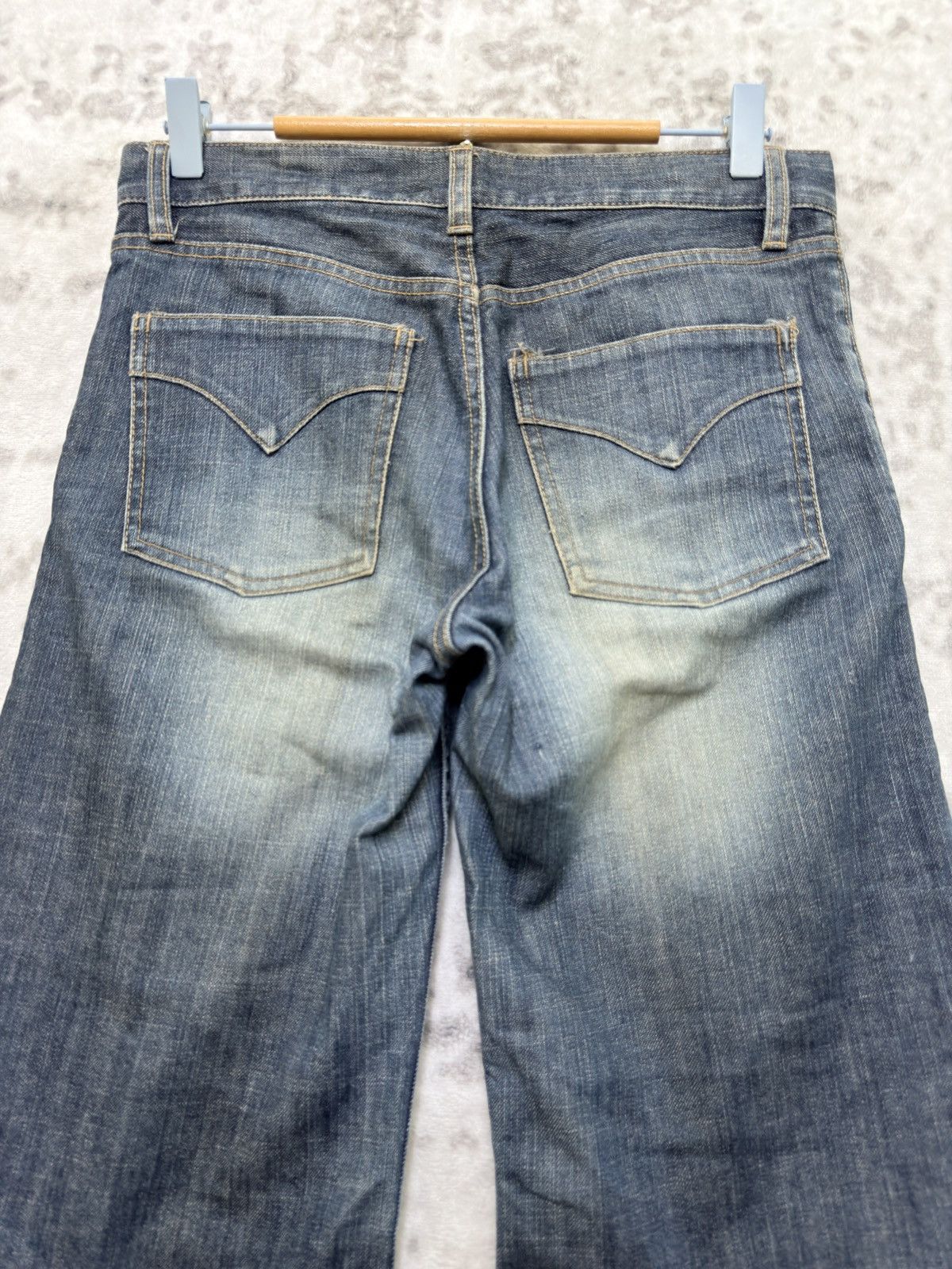 Japanese Brand Y2K Kiyoko Takase Flared Wide leg Panel Denim Jeans Size US 29 - 9 Thumbnail