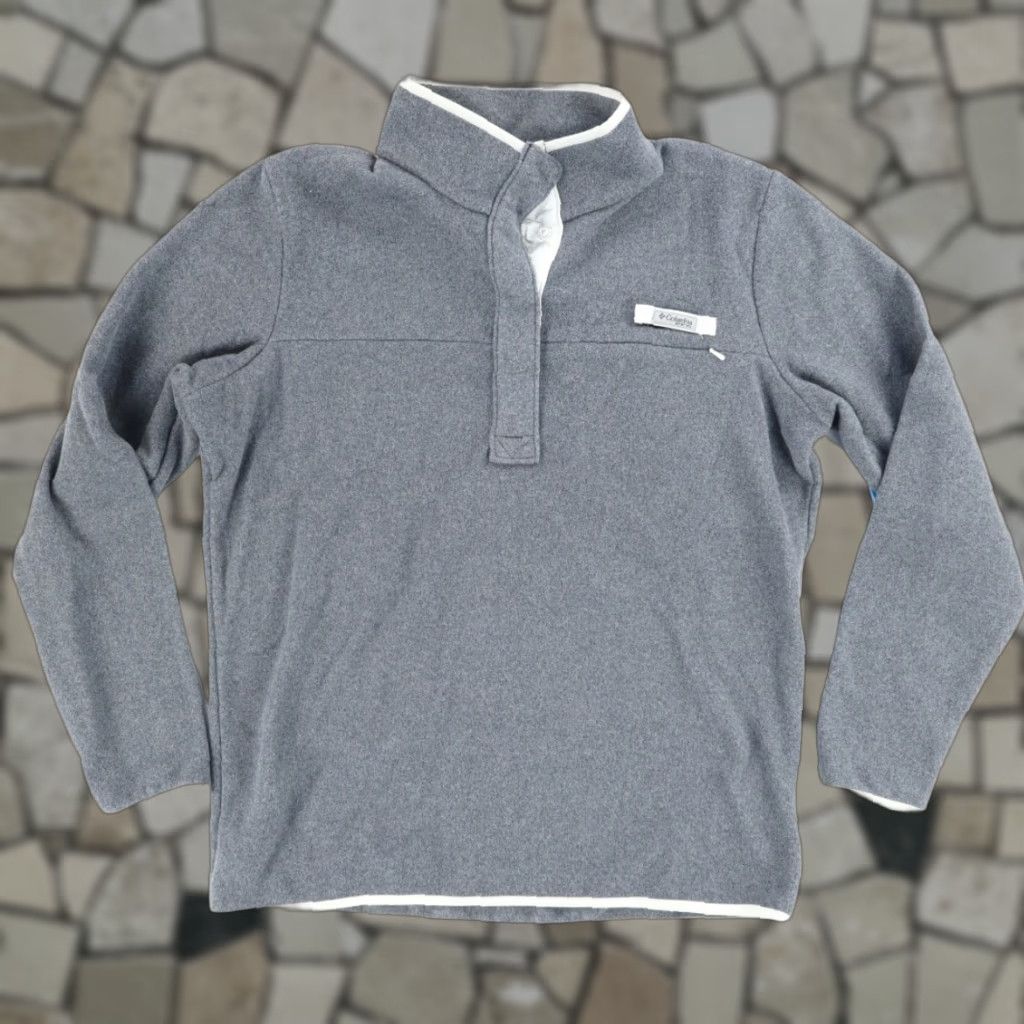 Vintage Columbia PFG Harborside Snap Fleece Solid Long Sleeve Sweatshirt Gray Women's XL Shirt Size XL / US 12-14 / IT 48-50 - 1 Thumbnail