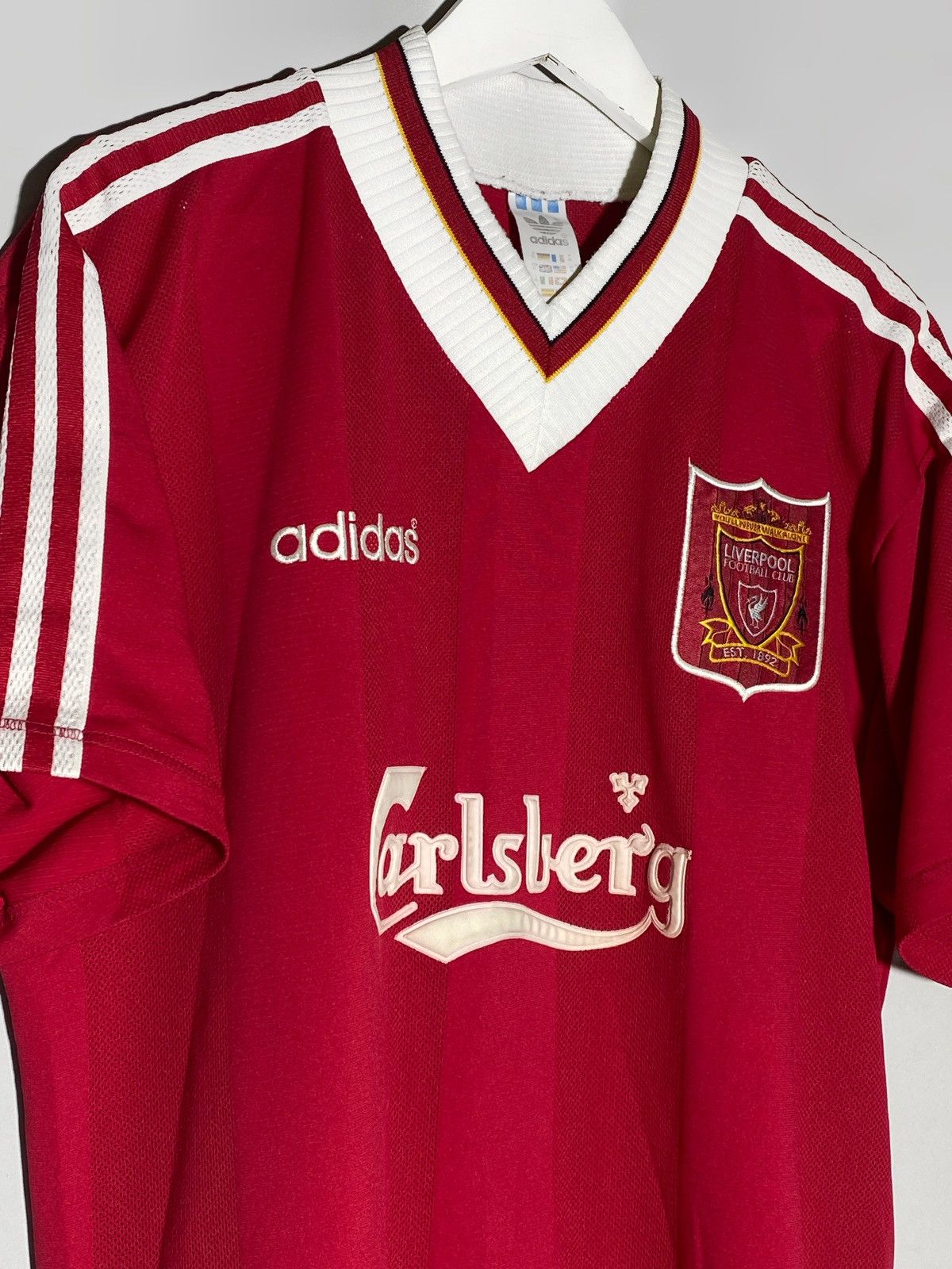 Vintage Vintage Adidas FC Liverpool 1995/96 Home Football Shirt Size US XL / EU 56 / 4 - 3 Thumbnail