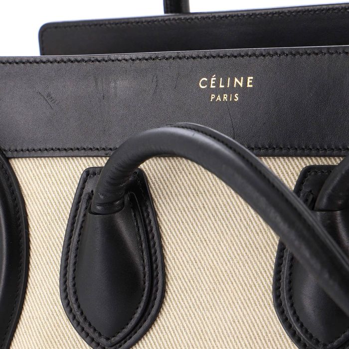 Celine Tricolor Luggage Bag Canvas and Leather Micro | Grailed