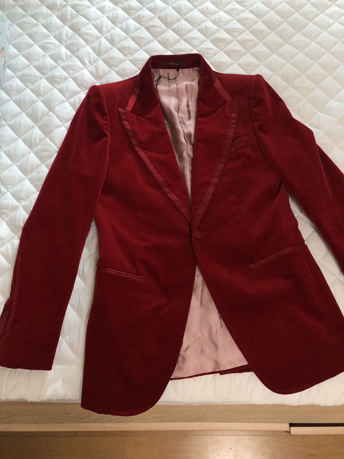 Gucci Gucci Red Velvet Blazer Size 38R - 15 Thumbnail