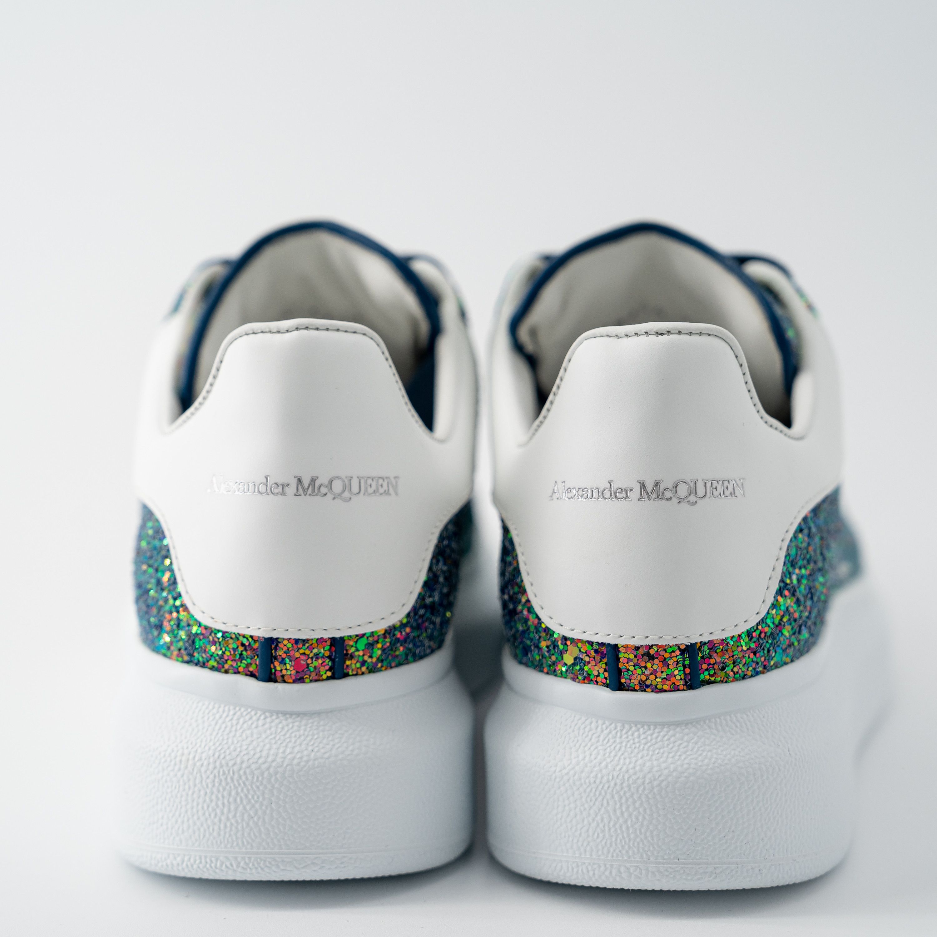 Alexander McQueen 7 - Alexander McQueen Oversized Sneakers Grey Blue Glitter Size US 7 / IT 37 - 4 Thumbnail
