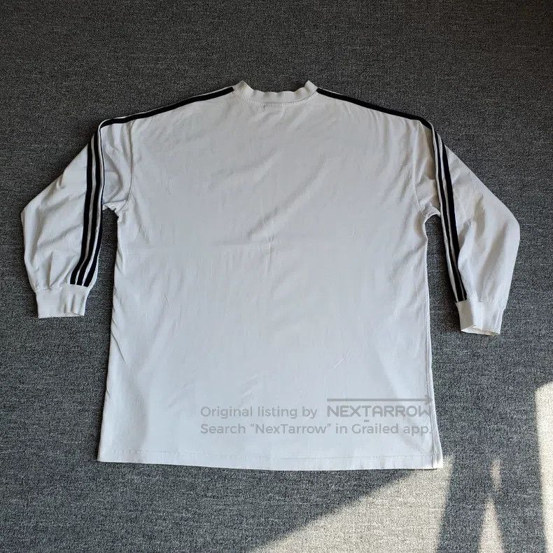 Balenciaga Balenciaga Striped Logo Long Sleeve T - White Size US S / EU 44-46 / 1 - 2 Thumbnail