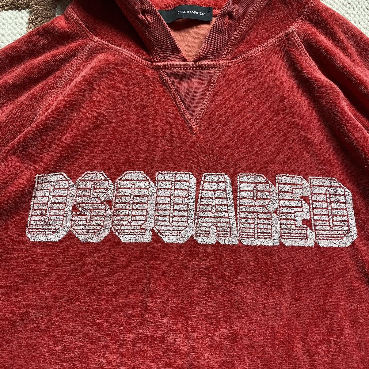 Dsquared2 DSQUARED2 RED VELOUR HOODIE Size US L / EU 52-54 / 3 - 3 Thumbnail