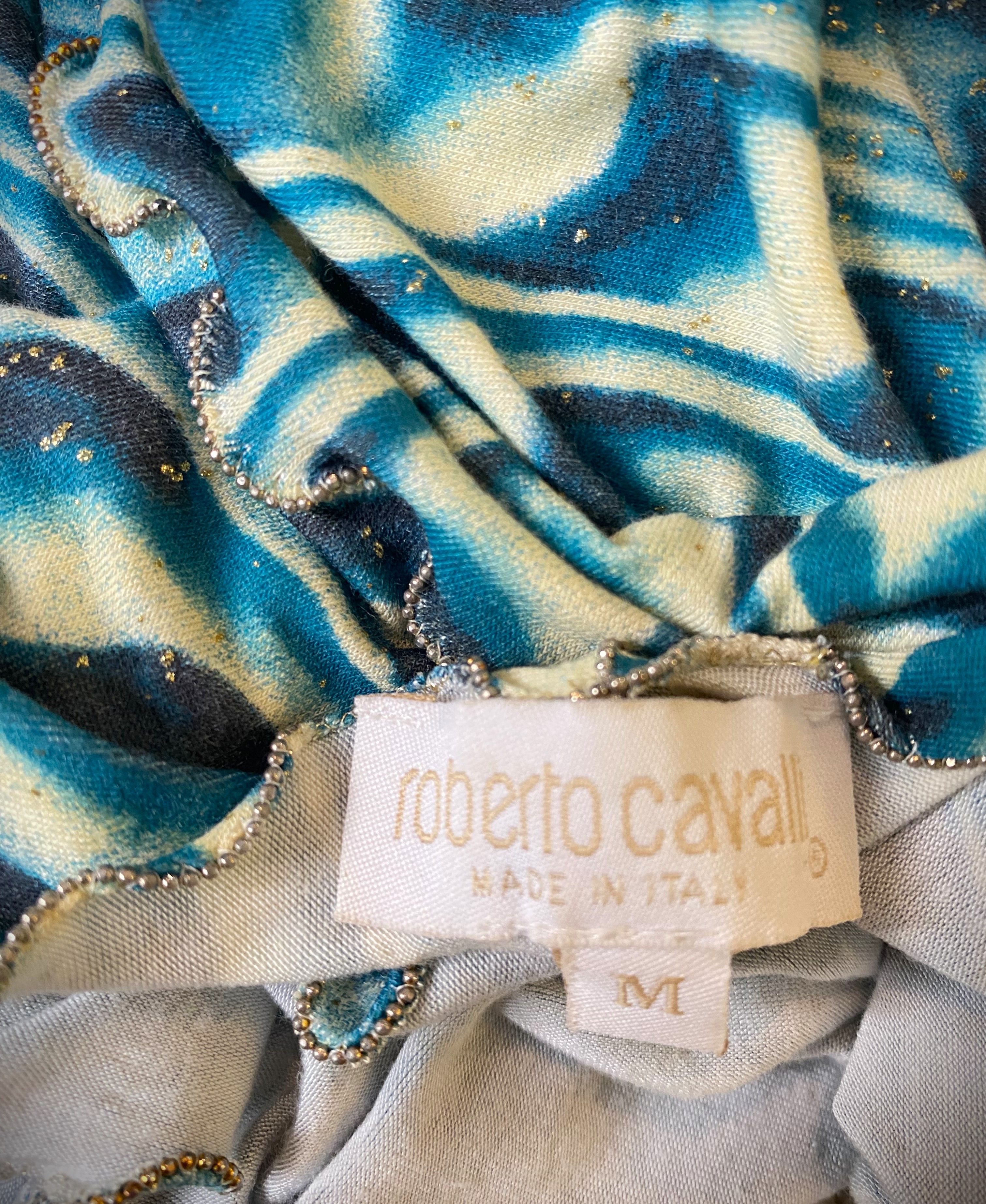 Roberto Cavalli Roberto Cavalli S/S 2001 Psychedelic Swirl Tee Top Size M / US 6-8 / IT 42-44 - 10 Thumbnail