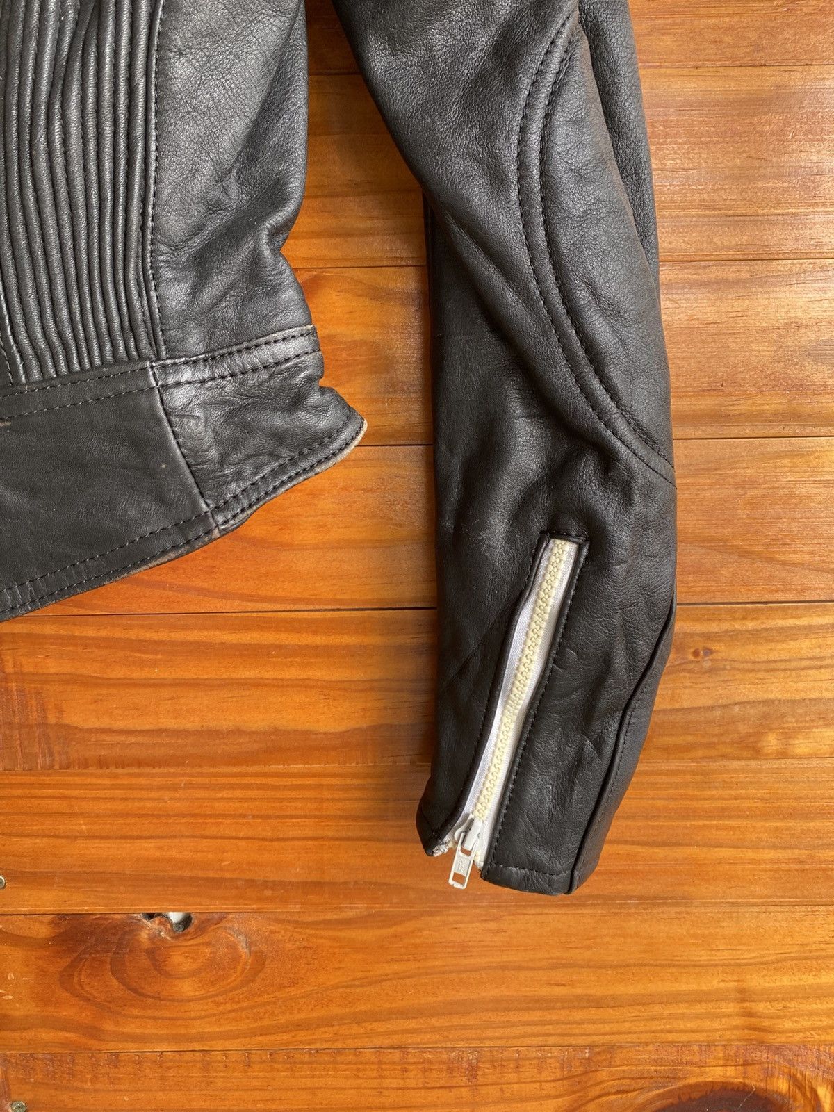 Leather Vintage ECHTES LEDER Cropped Motorcycle Leather Jacket Black Size XXS / US 00 / IT 34 - 11 Thumbnail