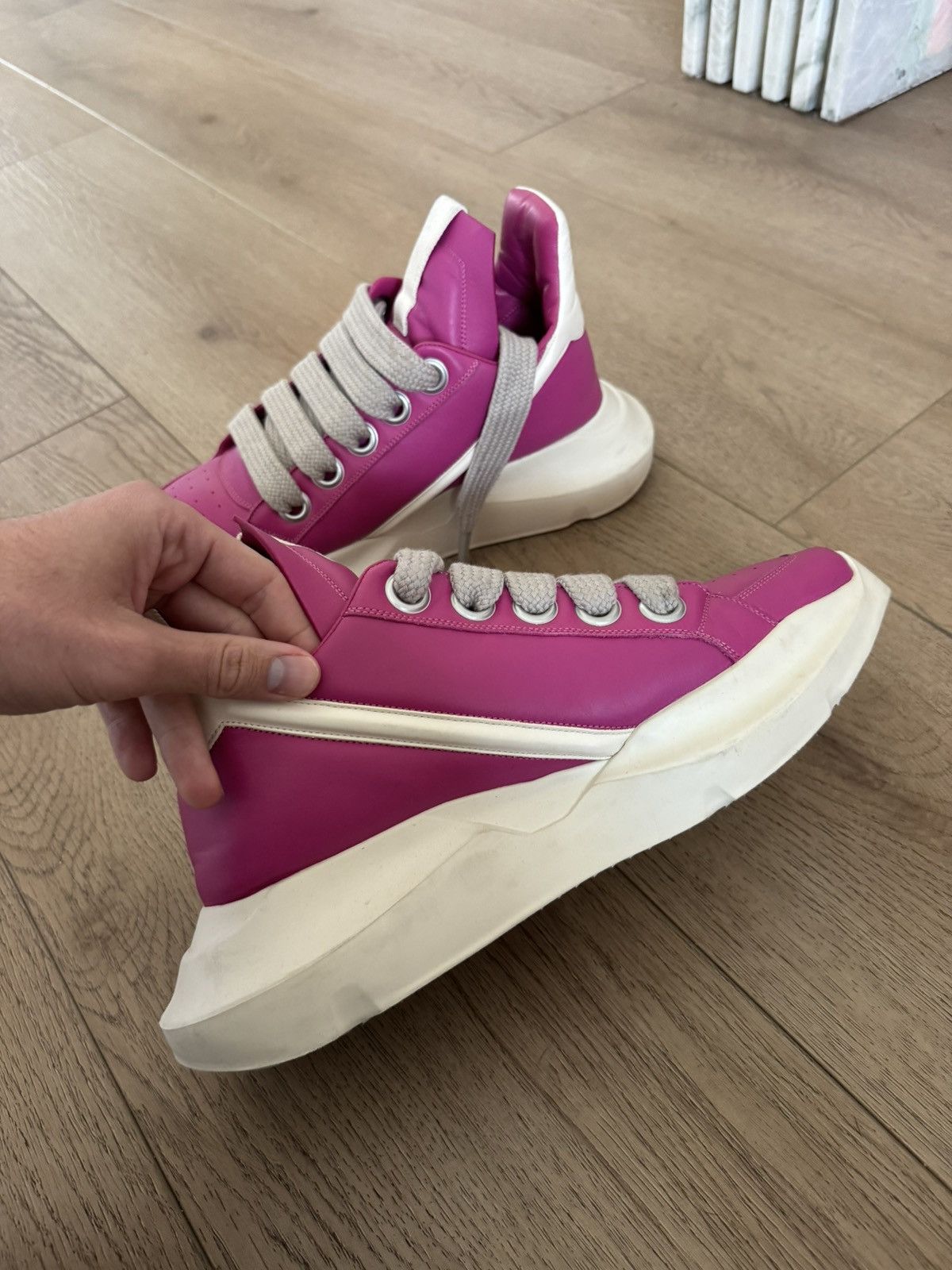Rick Owens Geth Jumbo Lace Runners 45 PINK Size US 12 / EU 45 - 5 Thumbnail
