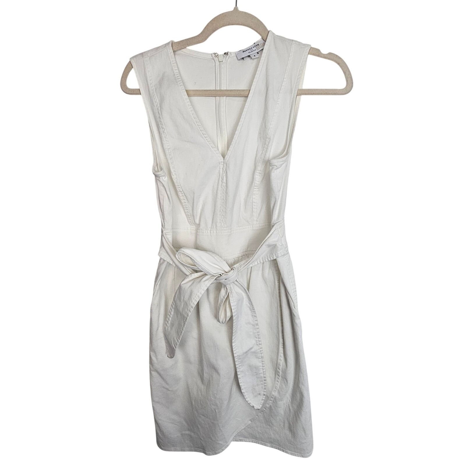 Marissa Webb Marissa Webb Collective x RTR Womens Tie Waist Mini Dress 4 Size S / US 4 / IT 40 - 2 Thumbnail