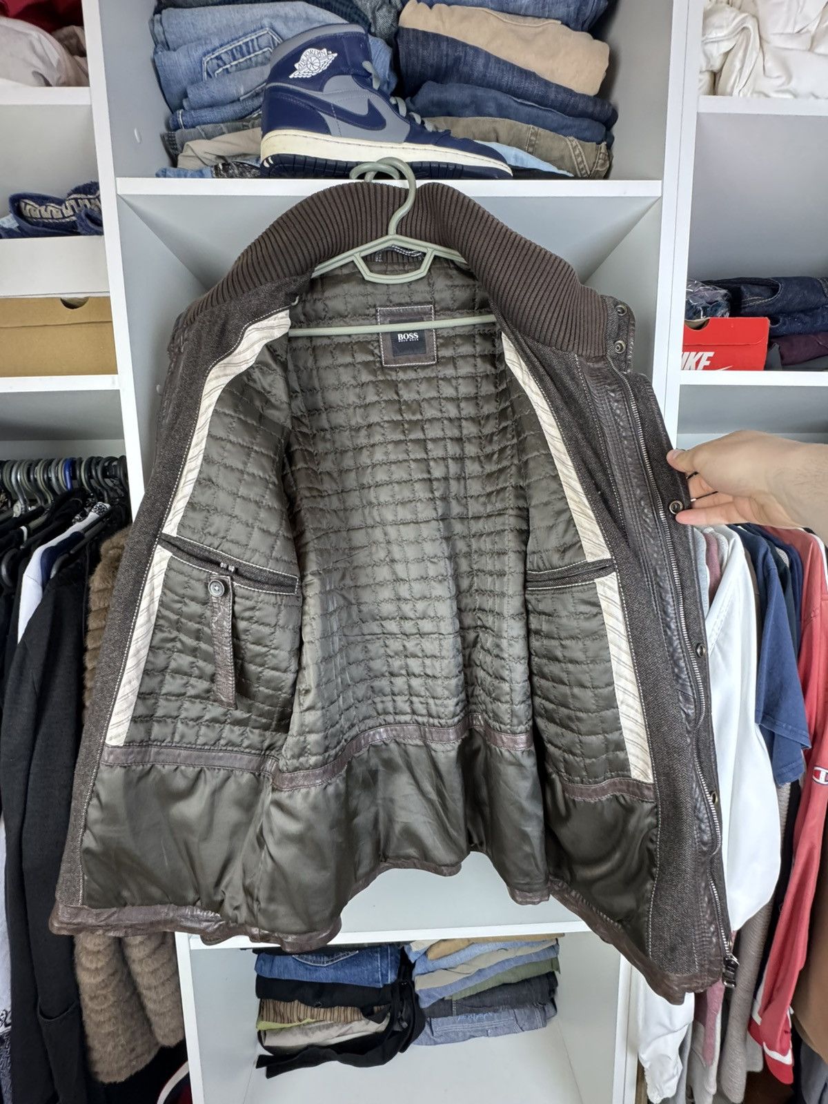 Hugo Boss Hugo Boss Men's Brown Genuine Leather Field Jacket Size US L / EU 52-54 / 3 - 12 Thumbnail