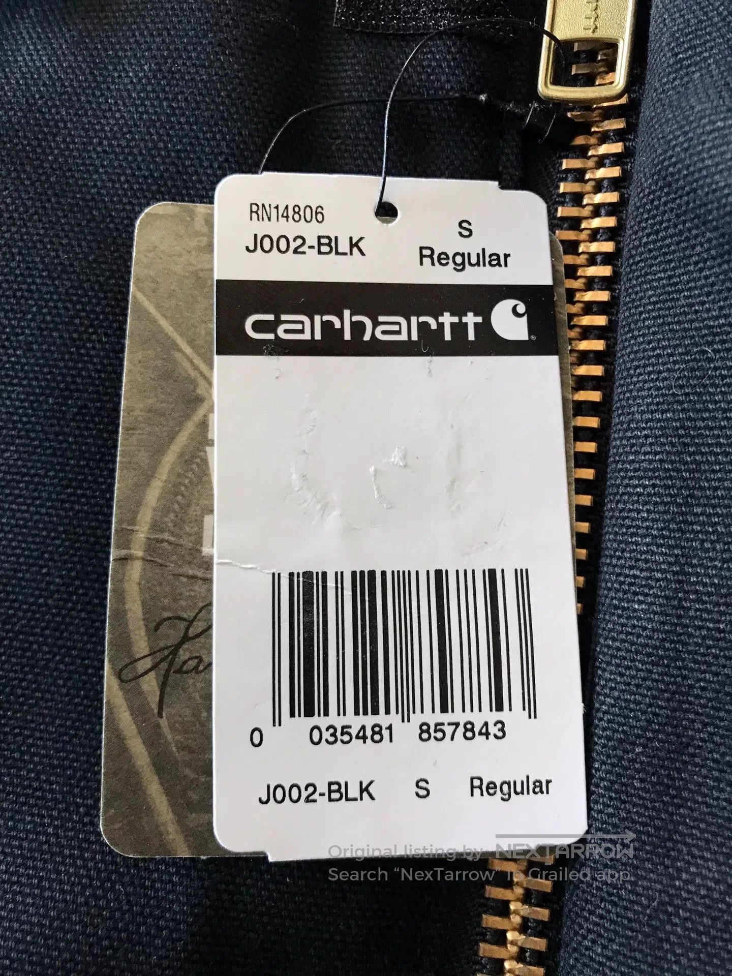 Carhartt Carhartt J002 BLK Canvas Work Jacket. Size US S / EU 44-46 / 1 - 8 Thumbnail