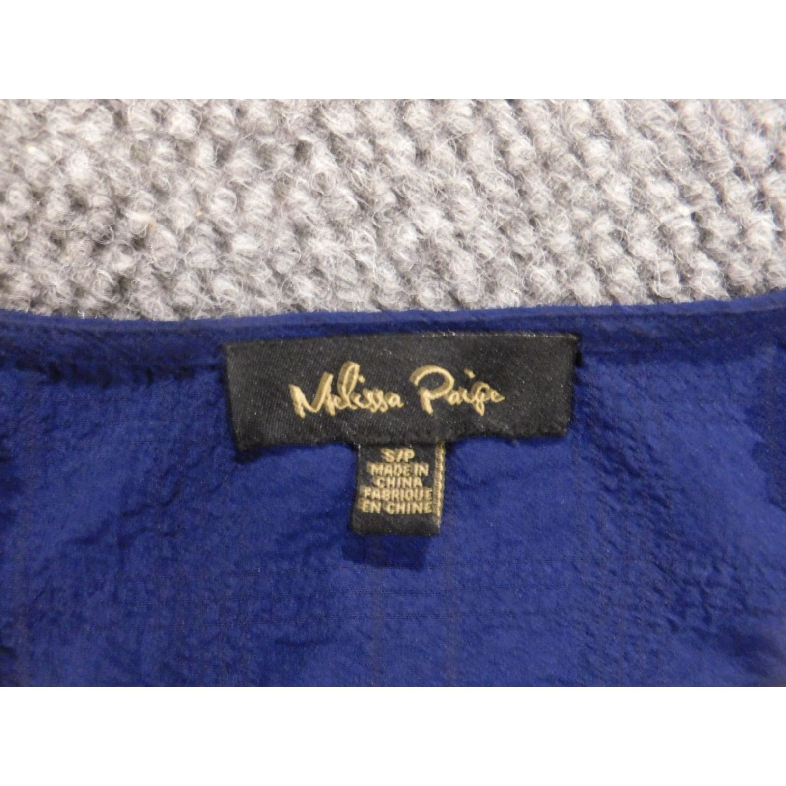 Melissa Melissa Paige Womens Blouse S Pullover Top Round Neck Cap Sleeve Blue Solid Ruffle Casual Regular Polyester Down Non-Vintage Size S / US 4 / IT 40 - 5 Thumbnail