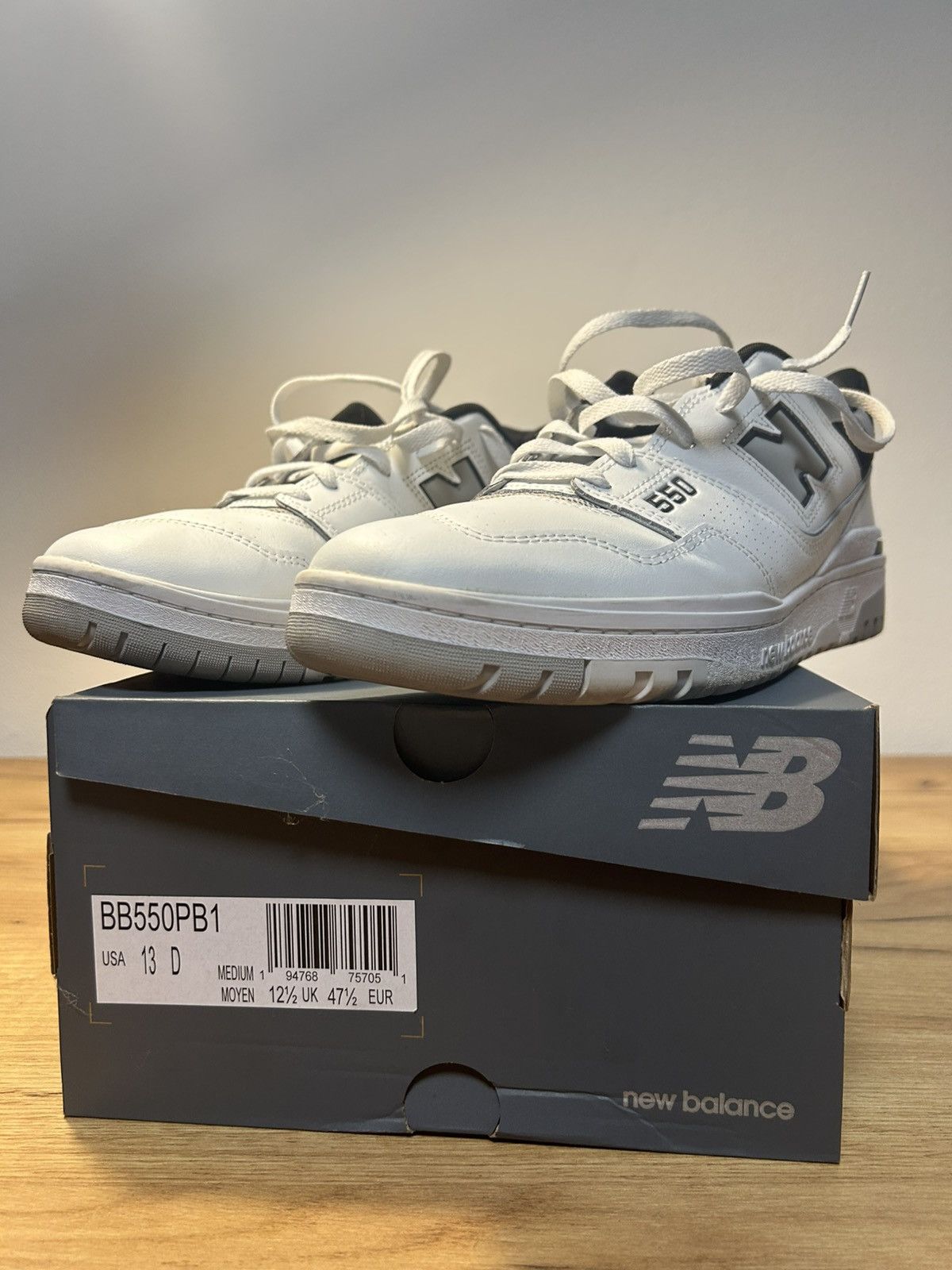 New Balance New Balance 550 White Concrete Black Size US 14 / EU 47 - 4 Thumbnail