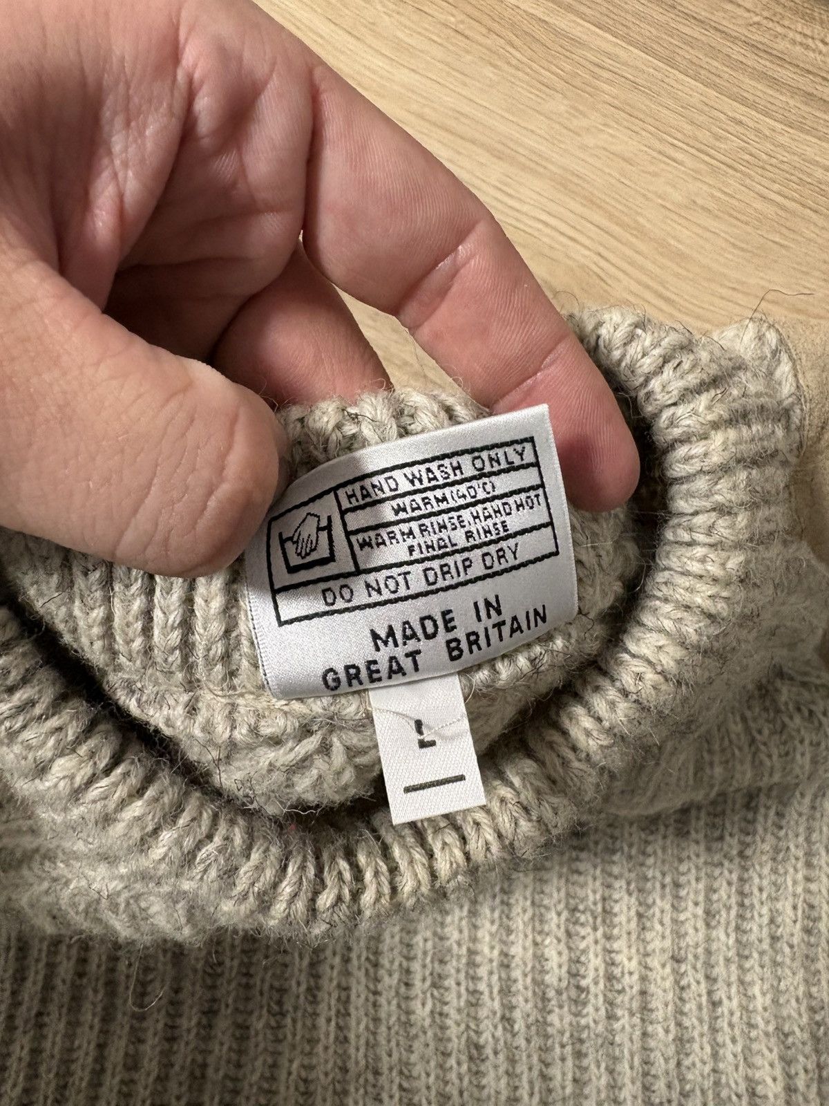 Black Sheep Black Sheep Pure Natural Oiled Wool Gt.Britain Sweater Sz: L Size US L / EU 52-54 / 3 - 4 Thumbnail