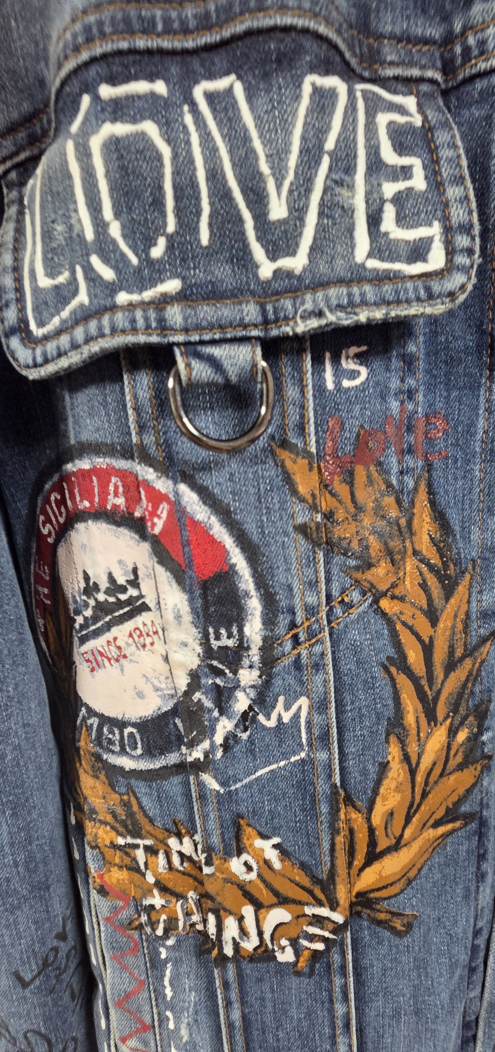Dolce & Gabbana Dolce And Gabbana Blue Denim Drawing Jacket 48 Size!!! Size US M / EU 48-50 / 2 - 7 Thumbnail