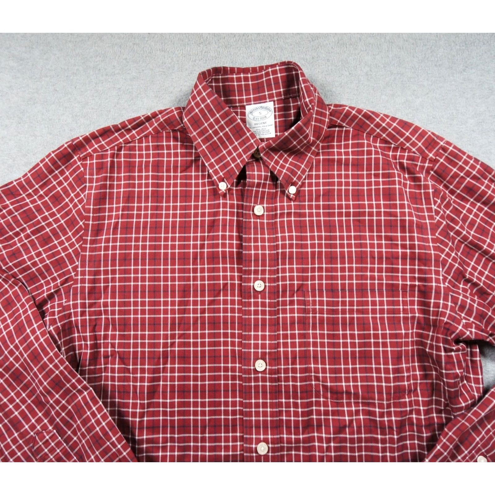 Brooks Brothers Brooks Brothers Shirt Mens Small Red Button Down Regent Check Supima Cotton Size US S / EU 44-46 / 1 - 2 Thumbnail