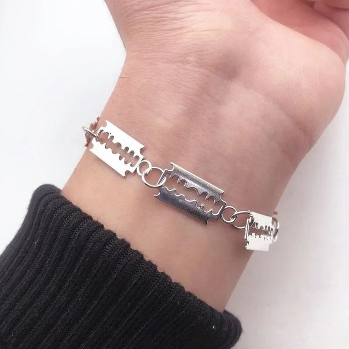 Chain Trendy razor Blade Bracelet Grailed