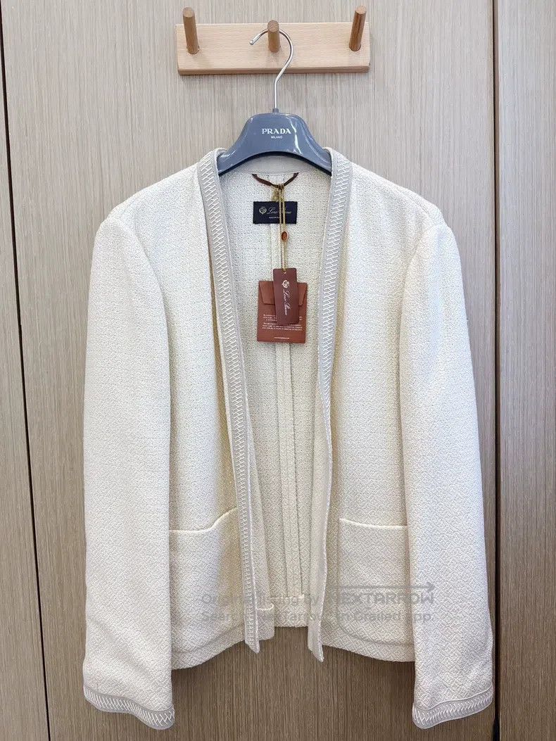 Loro Piana Loro Piana Milky white silk cotton woven jacket Size L / US 10 / IT 46 - 2 Thumbnail