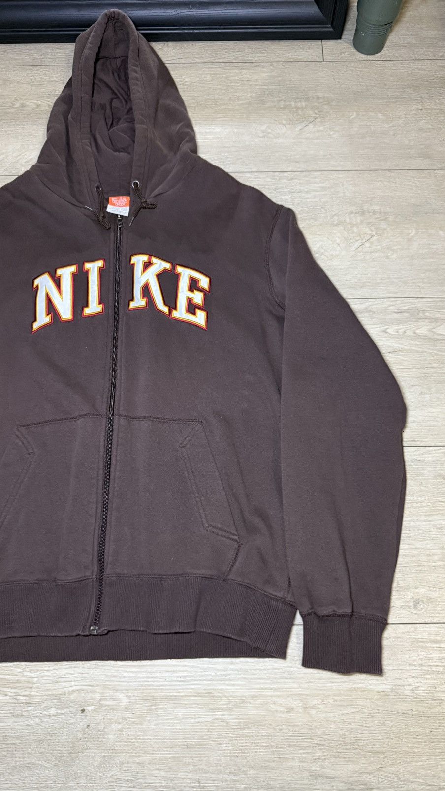 Nike Vintage / Y2K 1990s Nike SpellOut Hoodie Size US XL / EU 56 / 4 - 4 Thumbnail