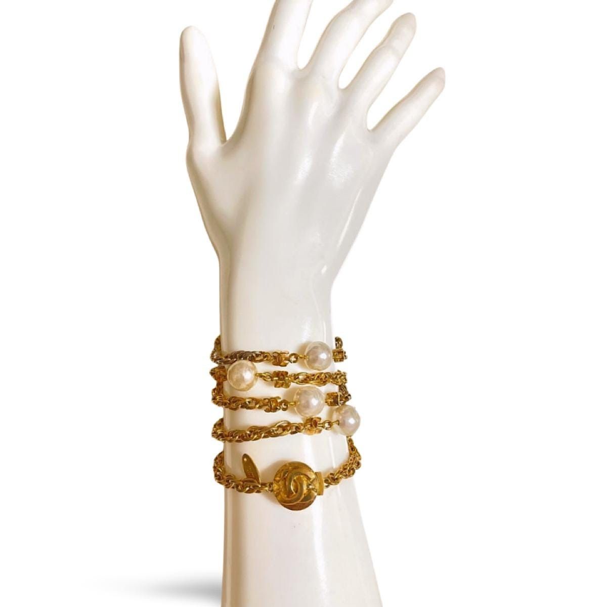 Chanel Vintage CHANEL long necklace with faux pearl and mini CC Size ONE SIZE - 8 Thumbnail