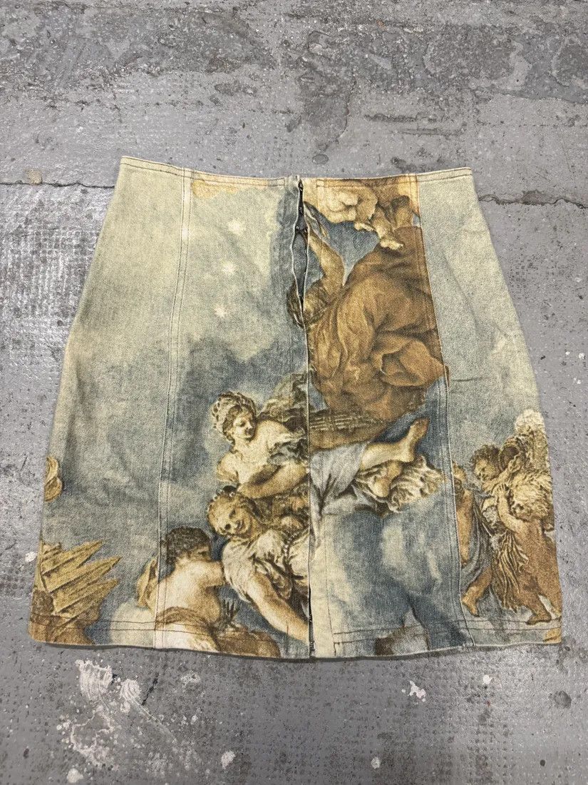 Roberto Cavalli × Vintage FW1994 Roberto Cavalli Renaissance Royal Print Skirt Size 25" / US 0 / IT 36 - 1 Thumbnail