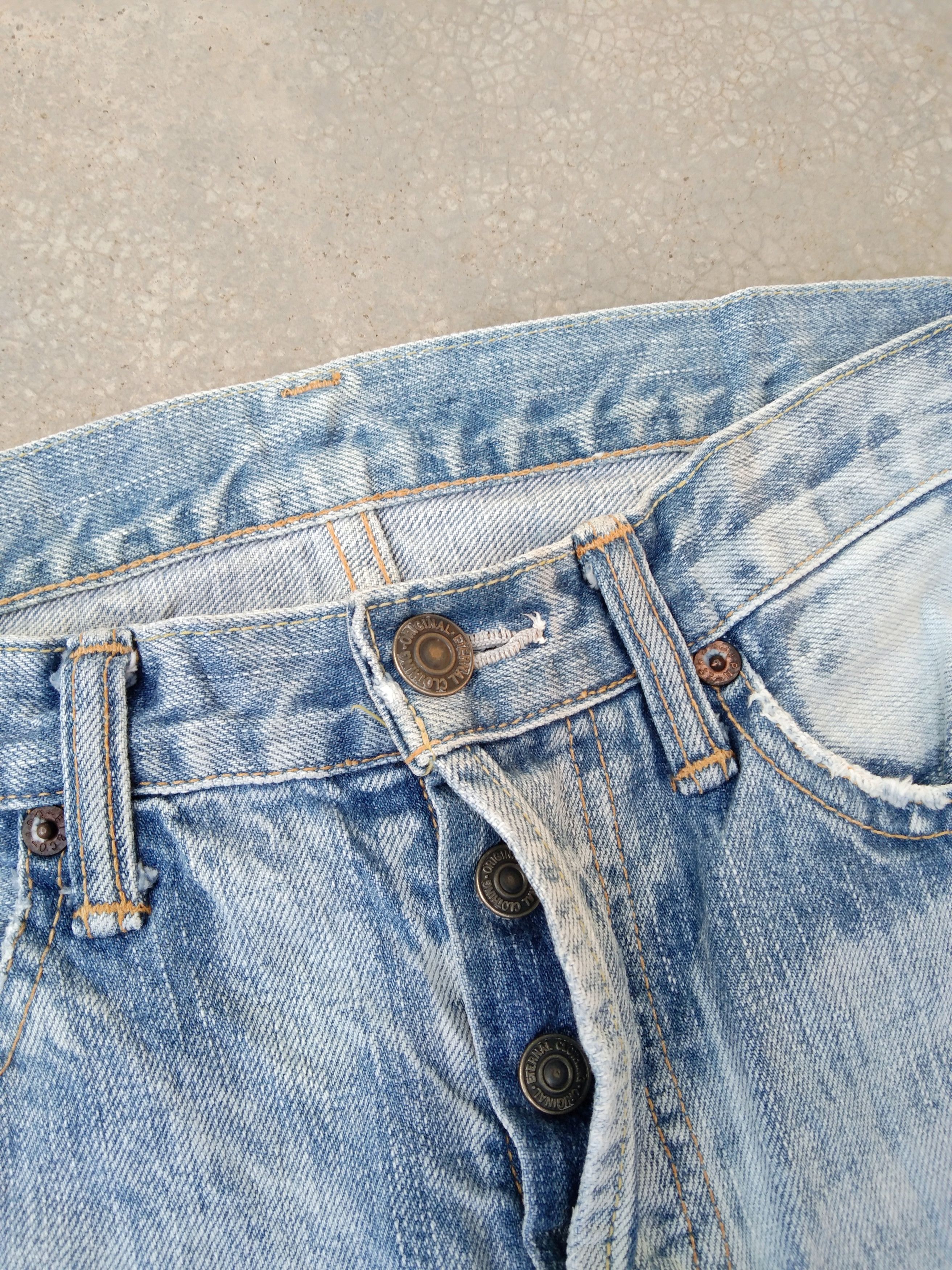 Japanese Brand Vintage Faded Blue Eternal Distressed Jeans 29x30 Size US 29 - 5 Thumbnail