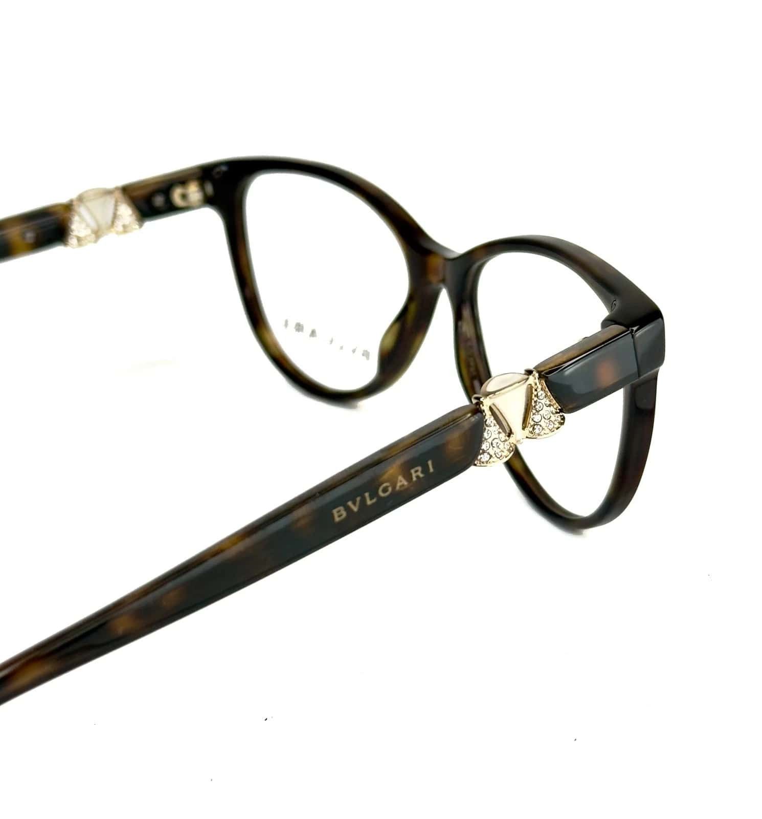 Bvlgari BVLGARI BV4119B Diva 4119 Brown Gold Crystal Eyeglasses Size ONE SIZE - 3 Thumbnail
