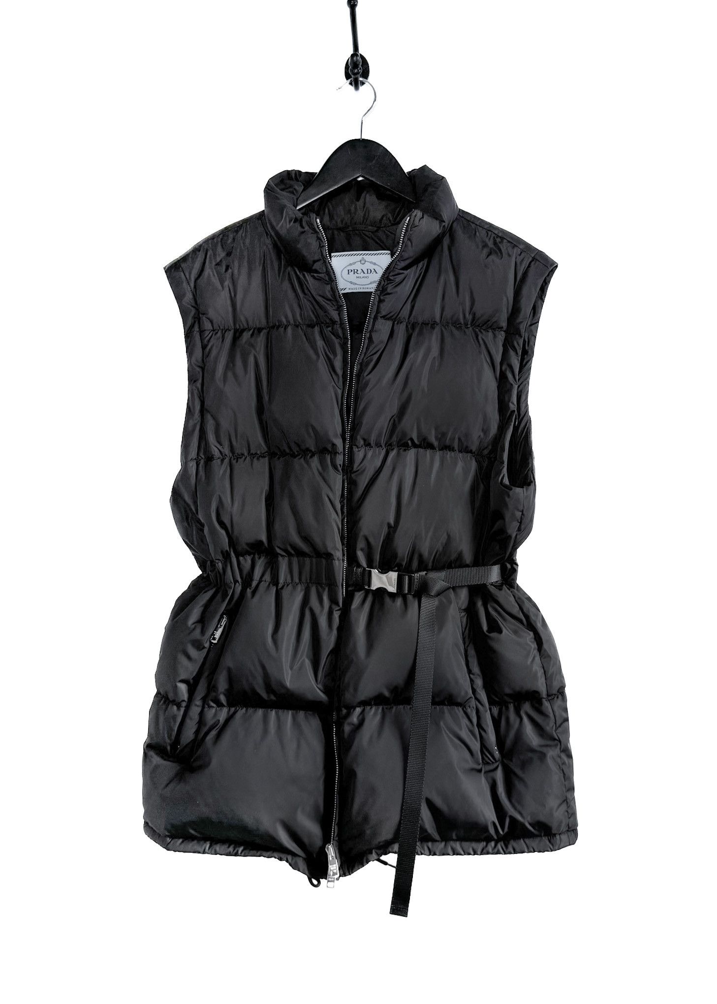 Prada Prada 2020 Black Re-Nylon Removable Sleeves Down Jacket Size XS / US 0-2 / IT 36-38 - 2 Thumbnail