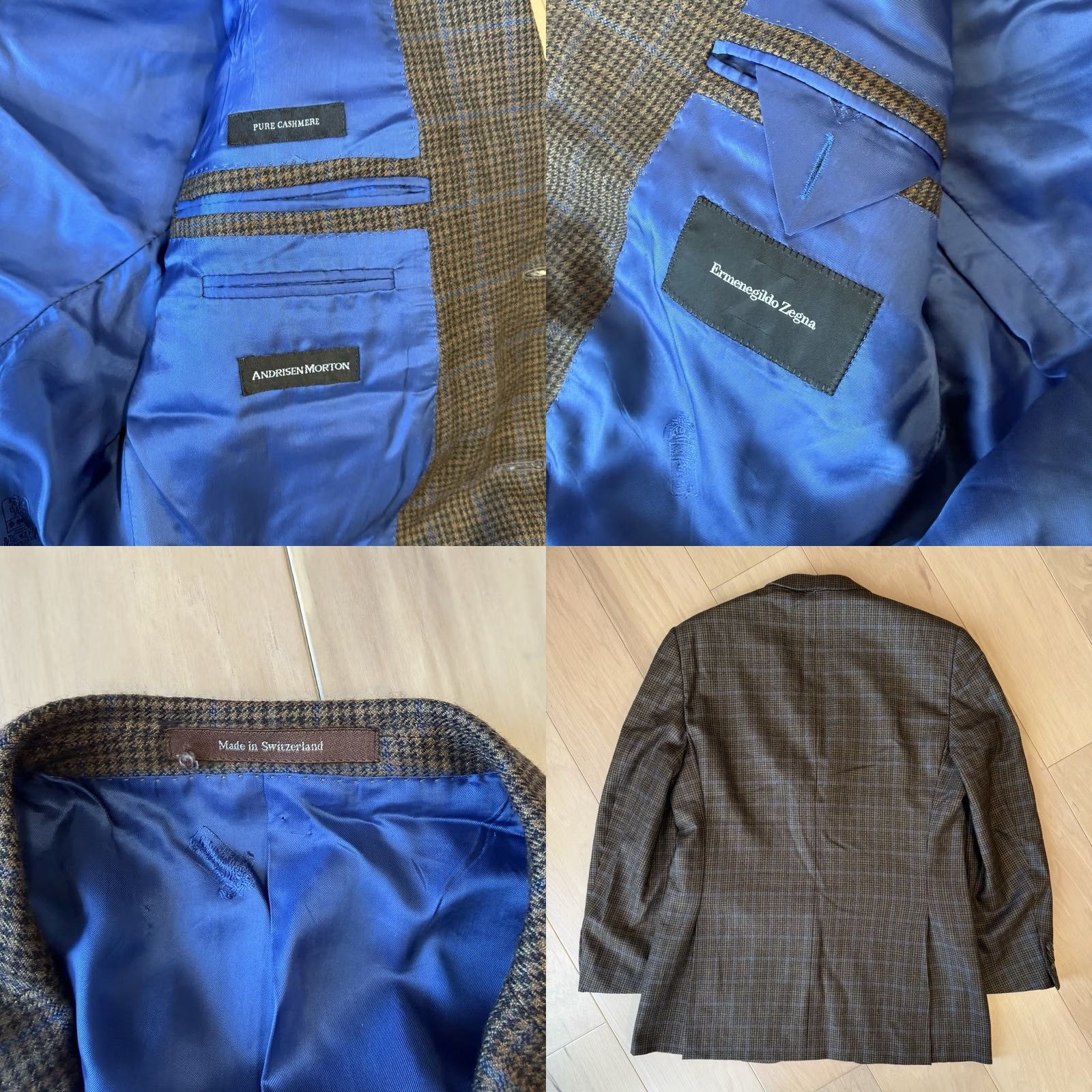Ermenegildo Zegna Ermenegildo Zegna Blazer Large Brown Plaid Pure Cashmere Designer Size 42R - 8 Thumbnail