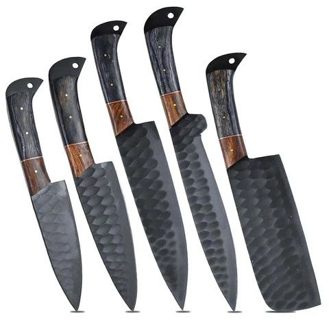 Other Carbon Steel Chef Knives Set of 5 with Wenge Wood Handles Size ONE SIZE - 7 Thumbnail