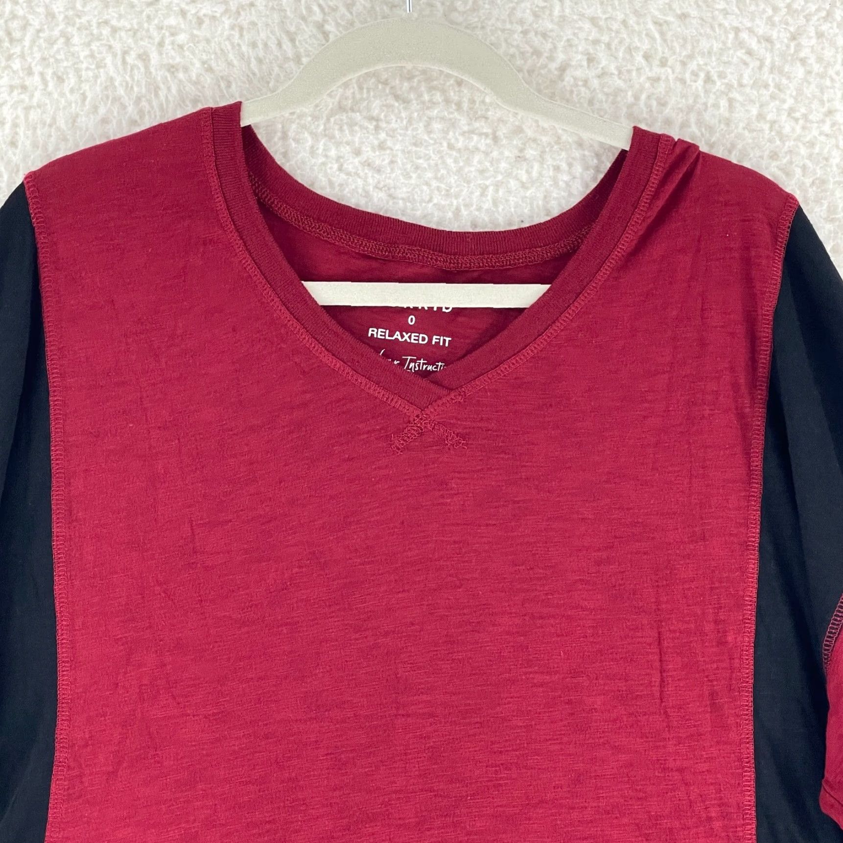 Torrid Torrid T-Shirt Slub V-Neck Long Sleeve Dolman Tee Womens Large Red Black Cotton Modal Size L / US 10 / IT 46 - 3 Thumbnail