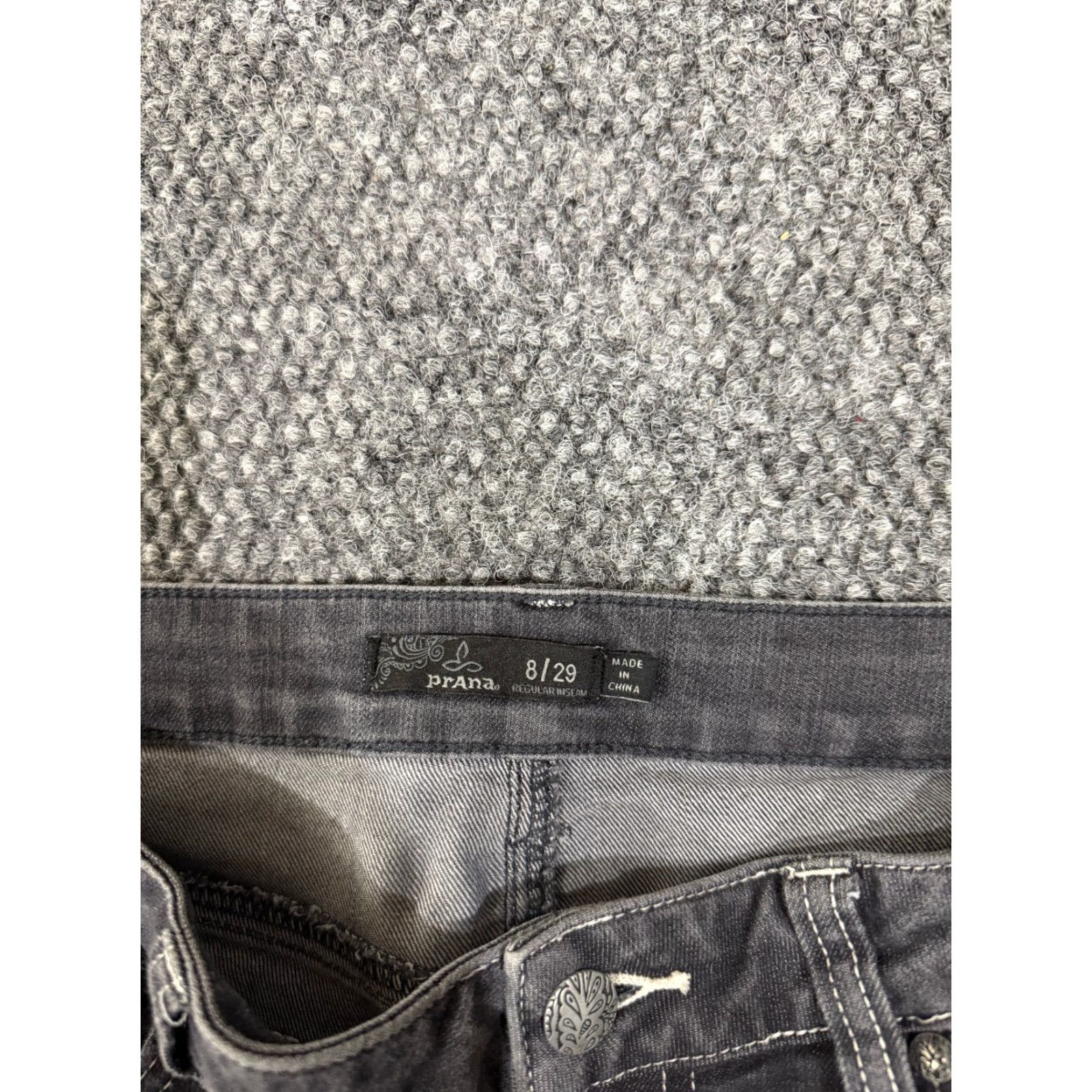 Prana prAna Jeans Womens 8 Gray Skinny Jeans Stretch Organic Cotton Denim Regular Inseam 30in 5-Pocket Design Distressed Pocket Style Size 30" / US 8 / IT 44 - 2 Thumbnail