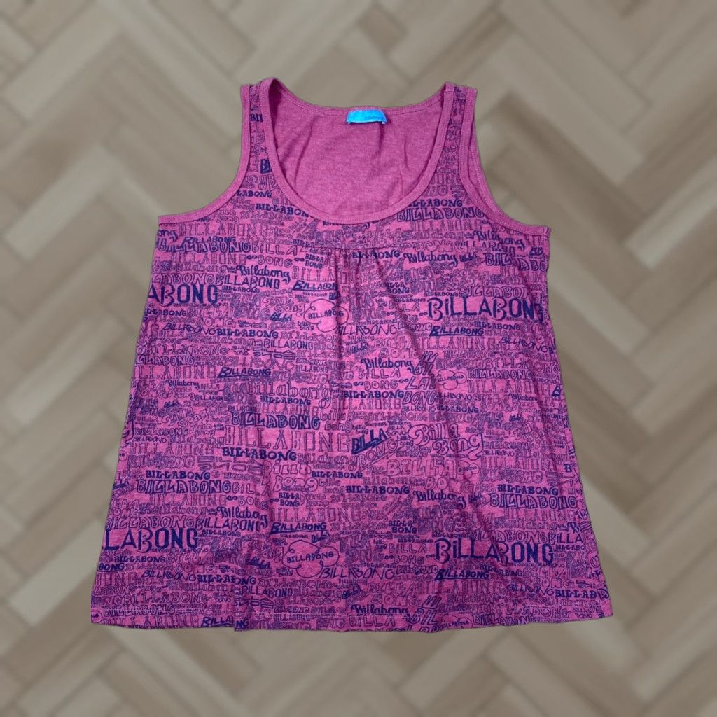 Billabong Billabong Tank Top Womens Red M Beach Casual Sleeveless Band Basic Print All Over Size M / US 6-8 / IT 42-44 - 1 Thumbnail