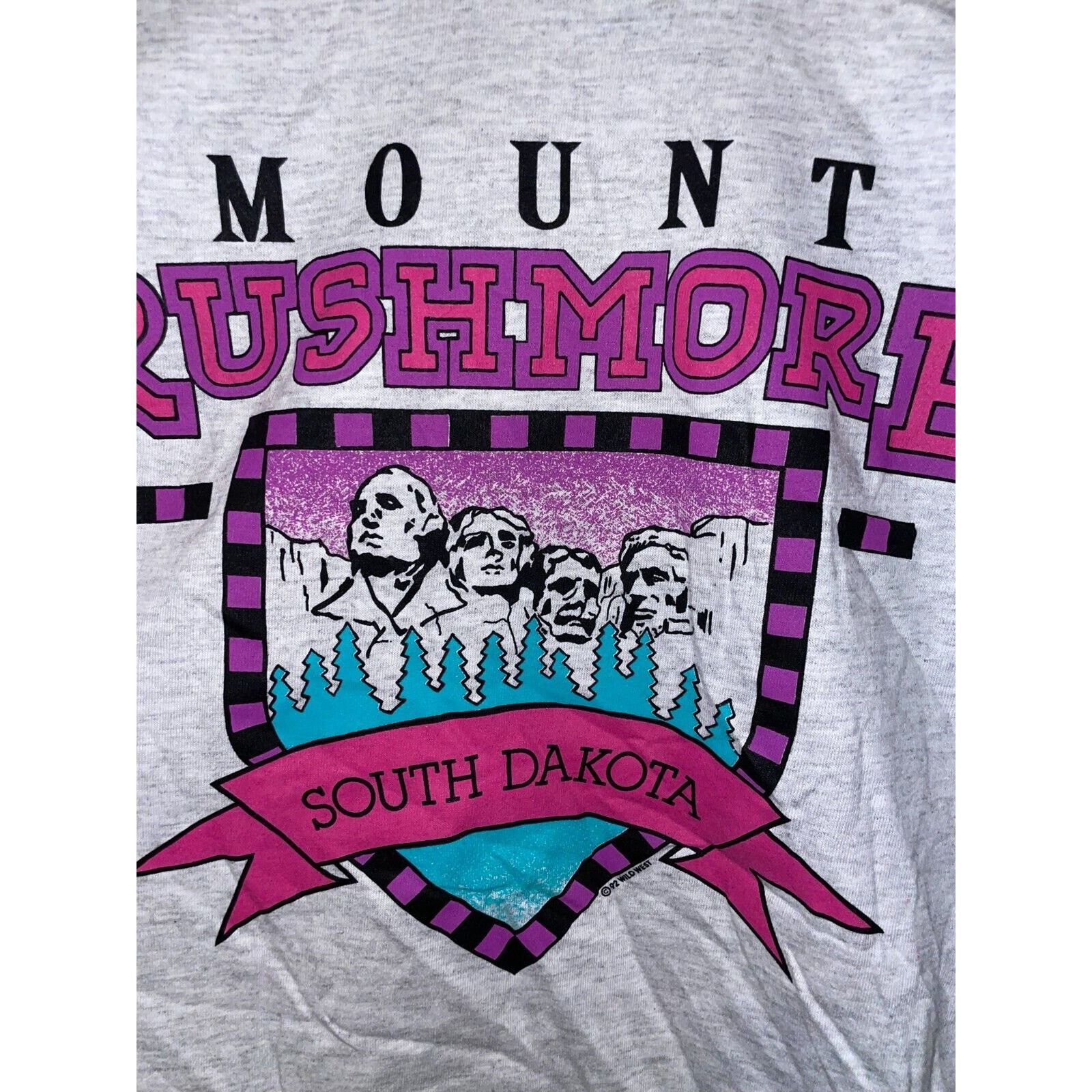 Signal Sport Vintage Mount Rushmore Shirt South Dakota Gray Purple Tee M Size US M / EU 48-50 / 2 - 2 Thumbnail